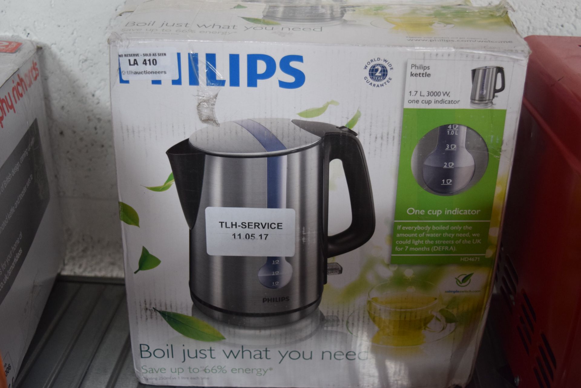 1 X PHILIPS 1.7L KETTLE WITH ONE CUP INDICATOR RRP £60 11.05.2017