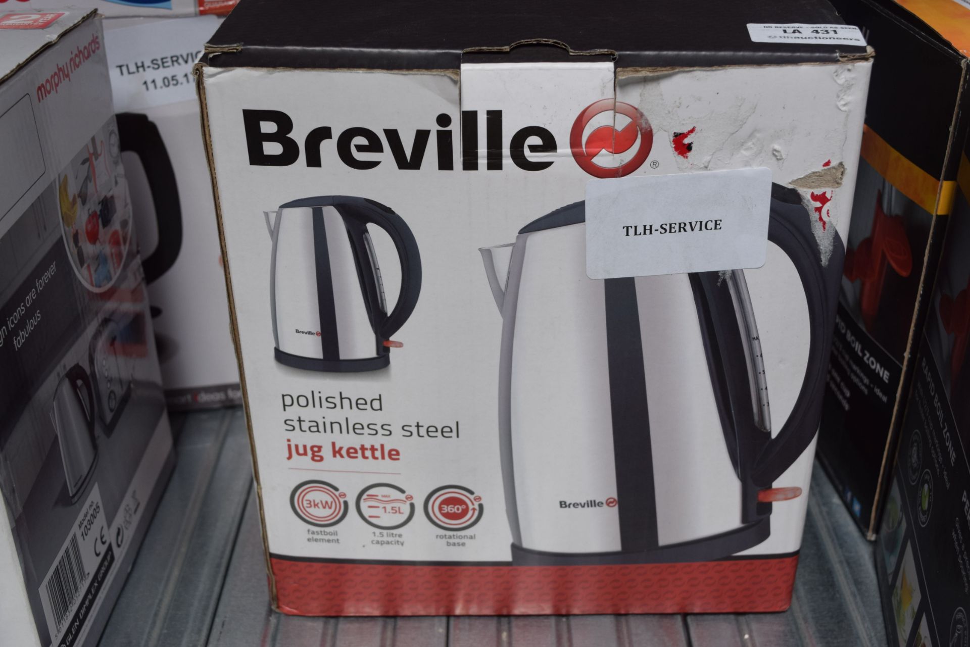 1 X BREVILLE POLISHED STAINLESS STEEL JUG KETTLE RRP £35 11.05.2017