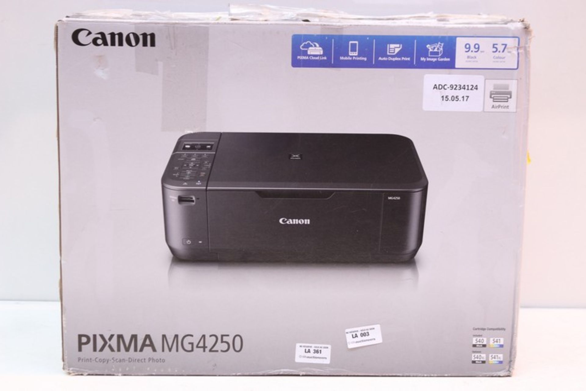 1 x BOXED CANON PIXMA MG4250 PRINTER SCANNER COPIER RRP £120 (15.5.17) *PLEASE NOTE THAT THE BID