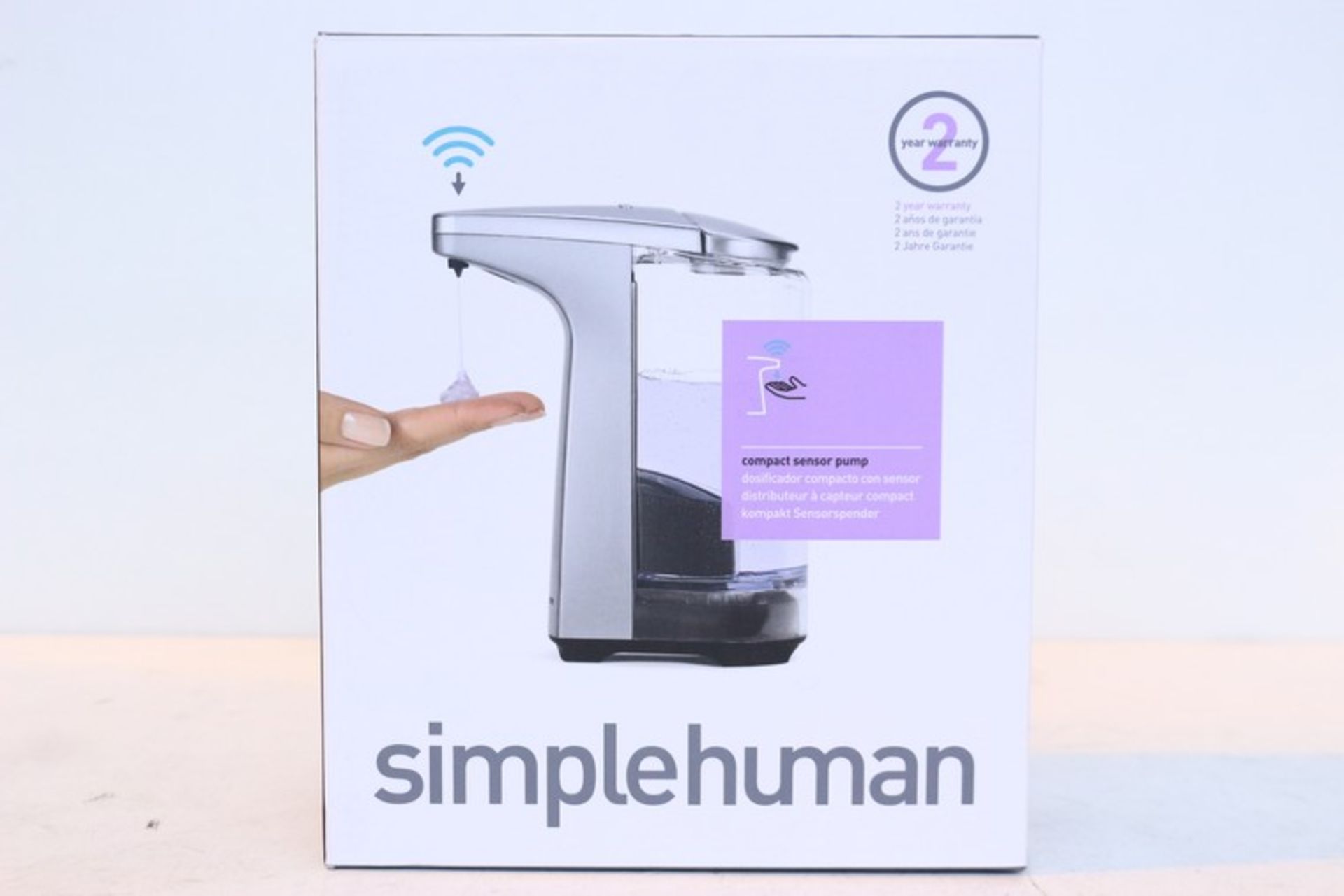 3 x ASSORTED ITEMS TO INCLUDE SIMPLE HUMAN SENSOR HAND WASH AND BRABANTIA BREAD BIN COMBINED RRP £80