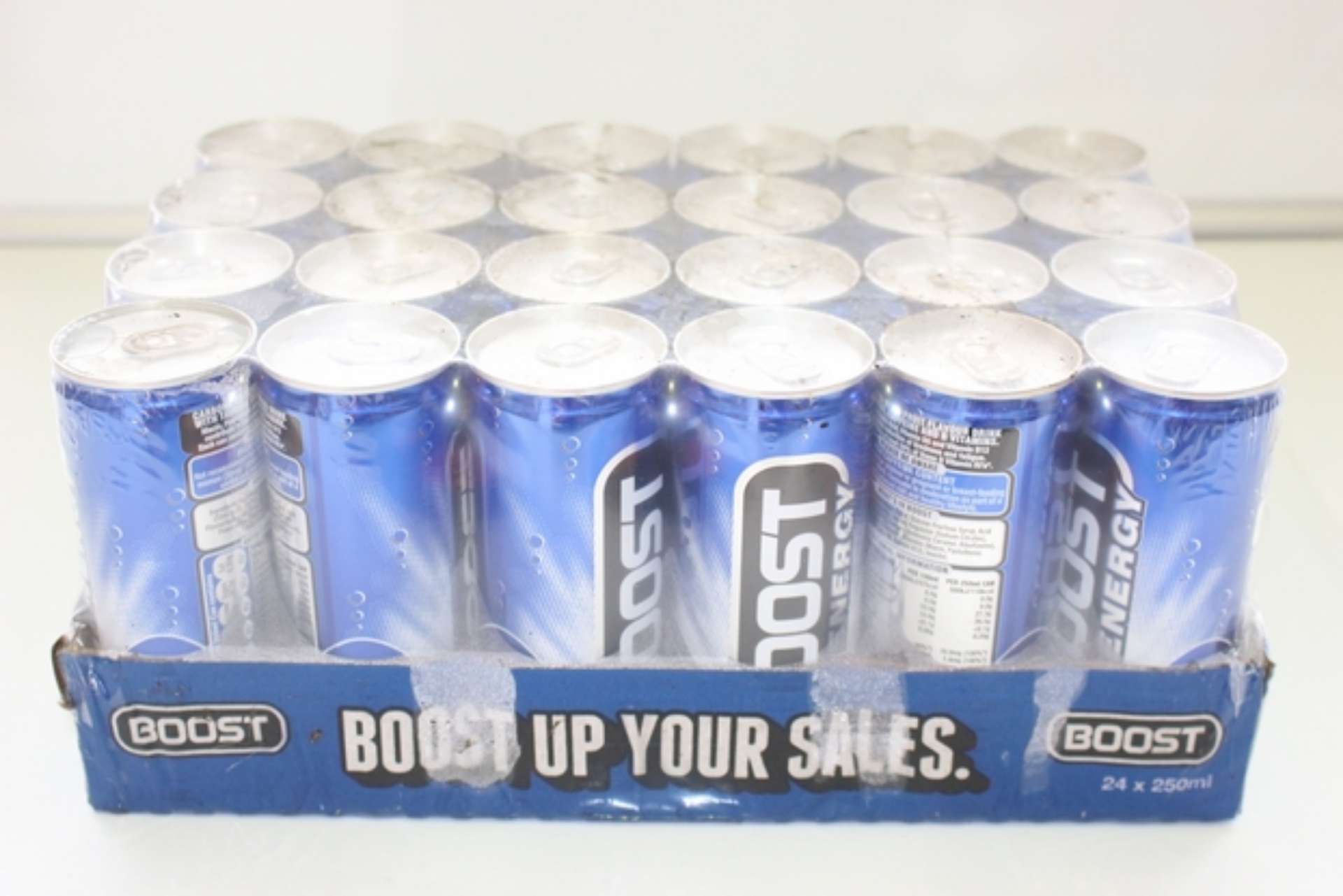 1X LOT TO CONTAIN 96 CANS OF BOOST ENERGY DRINKS 250ML (IN 4 BOXES ...