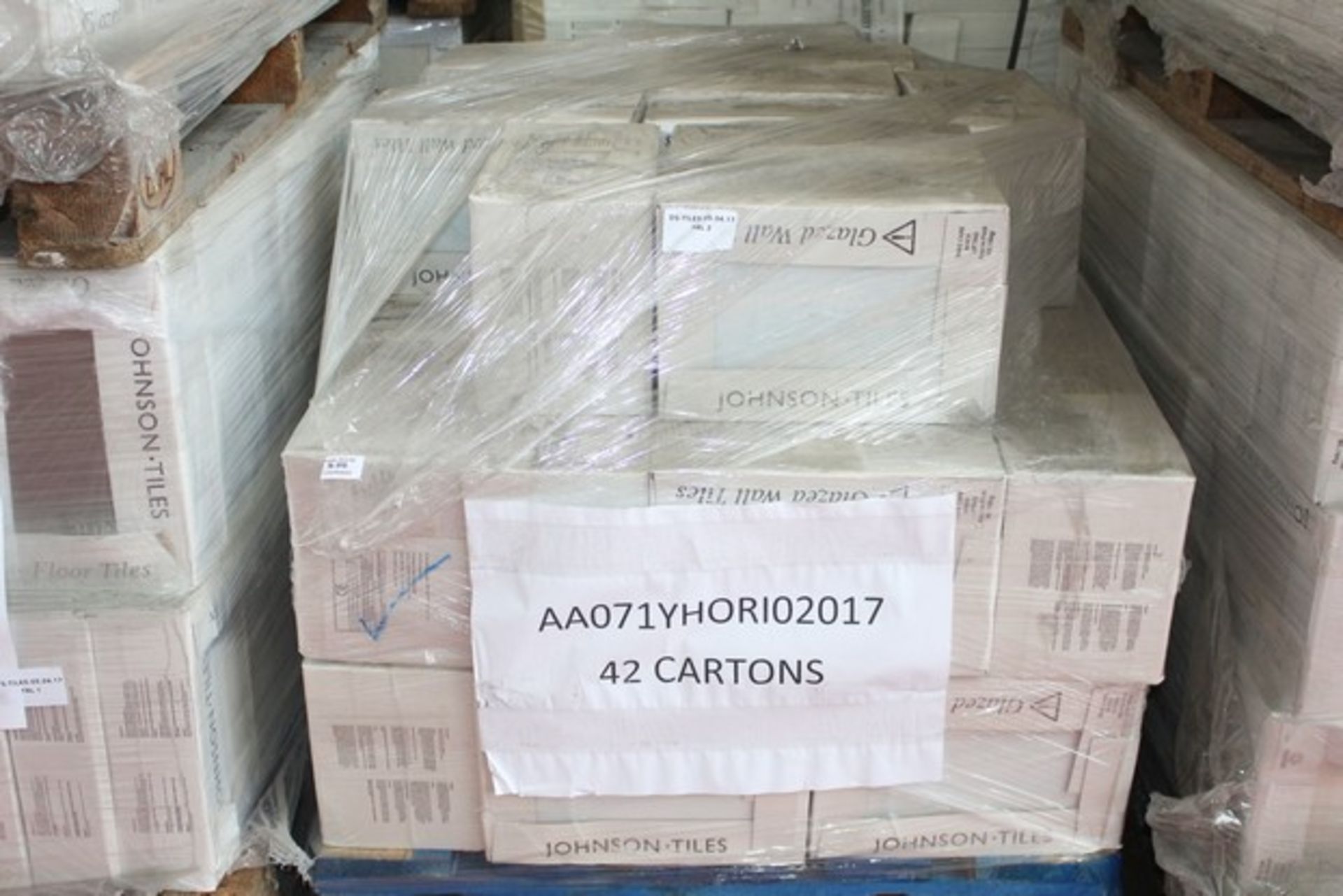 1X PALLET TO CONTAIN 42 FACTORY SEALED BY JOHNSONS TILES GLAZED WALL AND FLOOR TILES HORIZON BLUE - Image 3 of 3