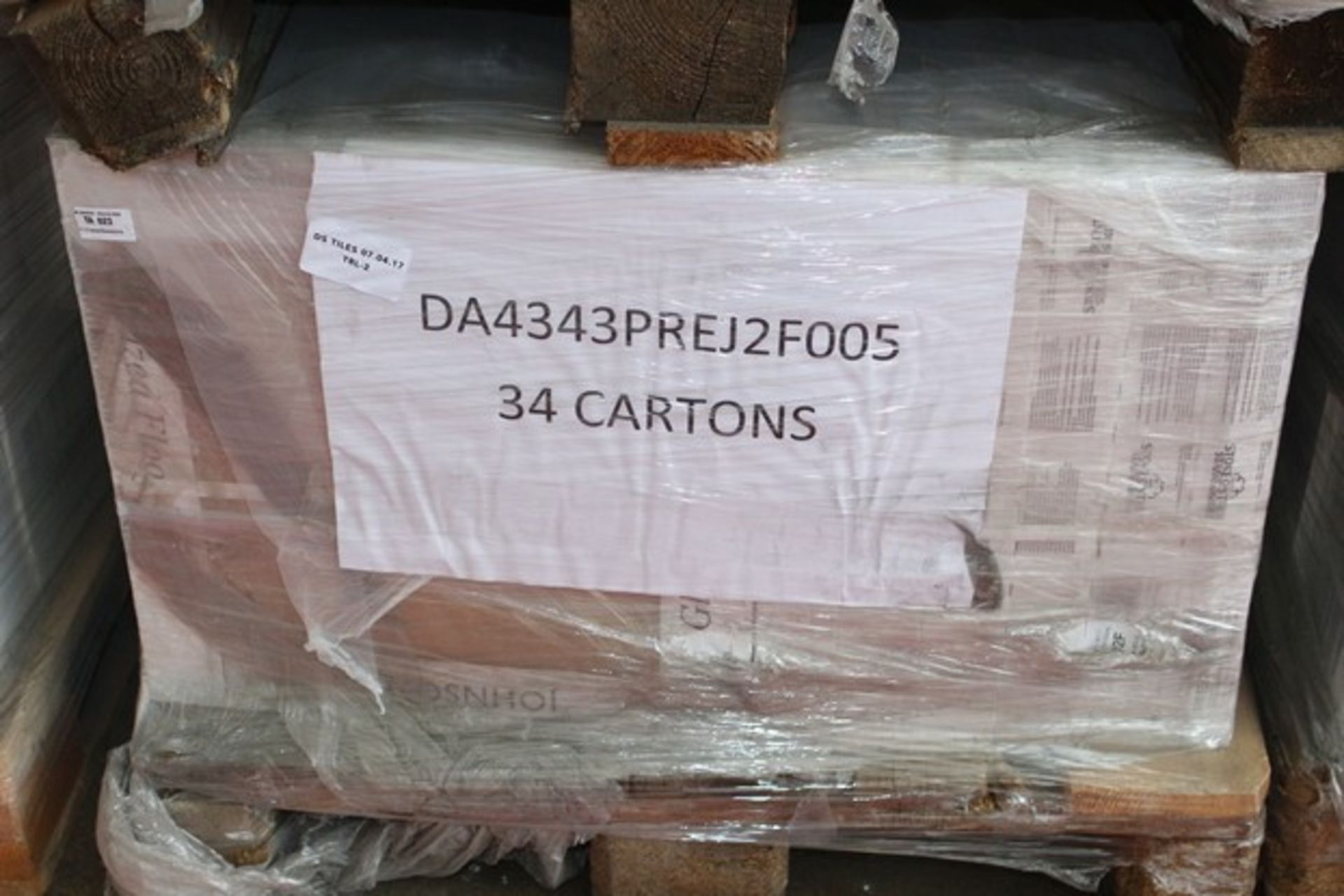 1X PALLET TO CONTAIN 34 FACTORY SEALED BY JOHNSONS TILES GLAZED FLOOR AND WALL TILES 430 X 430MM RRP
