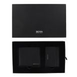 BOXED BRAND NEW HUGO BOSS GAUCO BLACK LEATHER WALLET AND CARD CASE, INCLUDING PRESENTATION BOX,