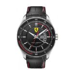 BOXED BRAND NEW GENTS FERRARI WATCH, LEATHER STRAP, MODEL- 0830183, RRP-£220.00 (SBW-100)