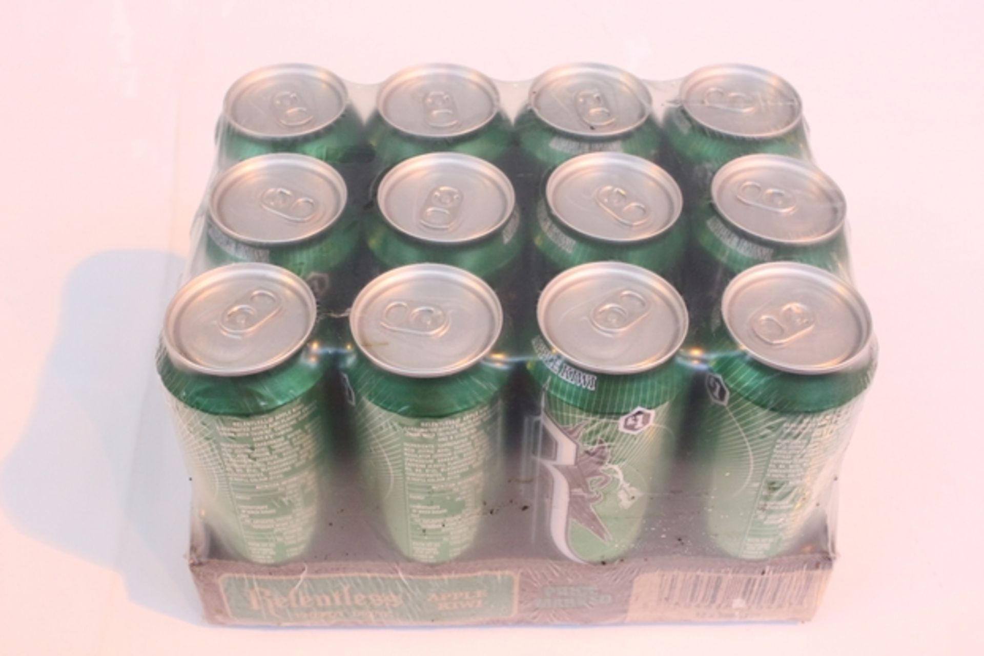 1X LOT TO CONTAIN 60 CANS OF RELENTLESS ENERGY DRINK (DATE NOT EXPIRED) (IN 5 BOXES) (TLH-C&C)