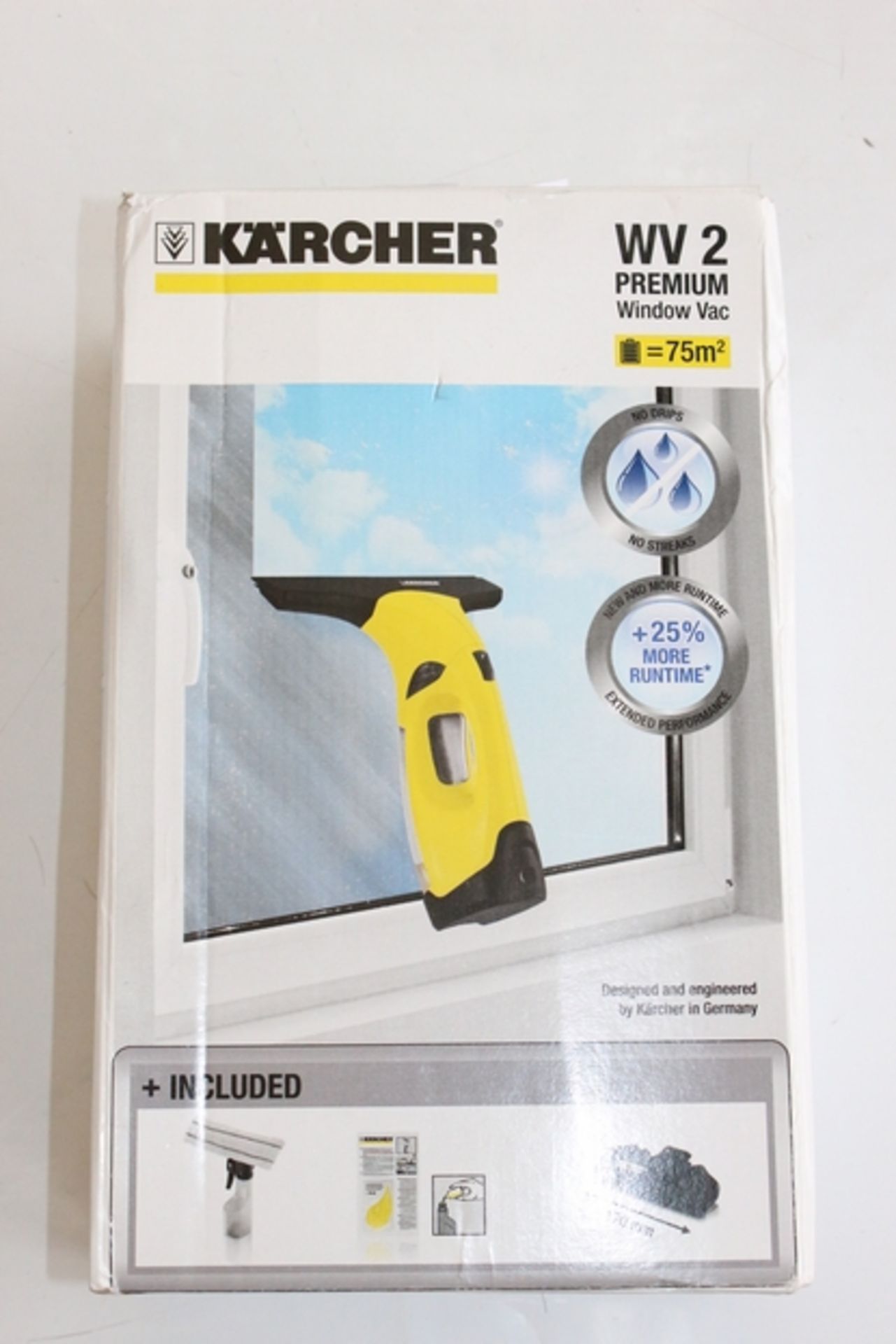 1 x BOXED KARCHER WV2 PREMIUM WINDOW VAC RRP £50 *PLEASE NOTE THAT THE BID PRICE IS MULTIPLIED BY