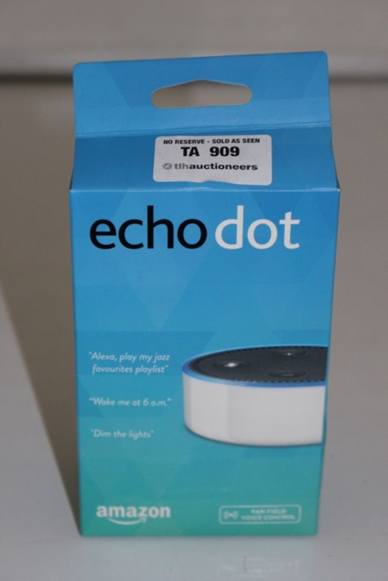 1 x BOXED AMAZON ECHO DOT *PLEASE NOTE THAT THE BID PRICE IS MULTIPLIED BY THE NUMBER OF ITEMS IN