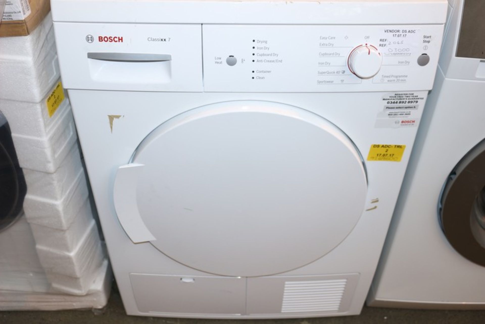 1 x BOSCH CLASSIC 7 WTE84106GB WASHER DRYER IN WHITE RRP £300 (2045)(17.7.17) *PLEASE NOTE THAT