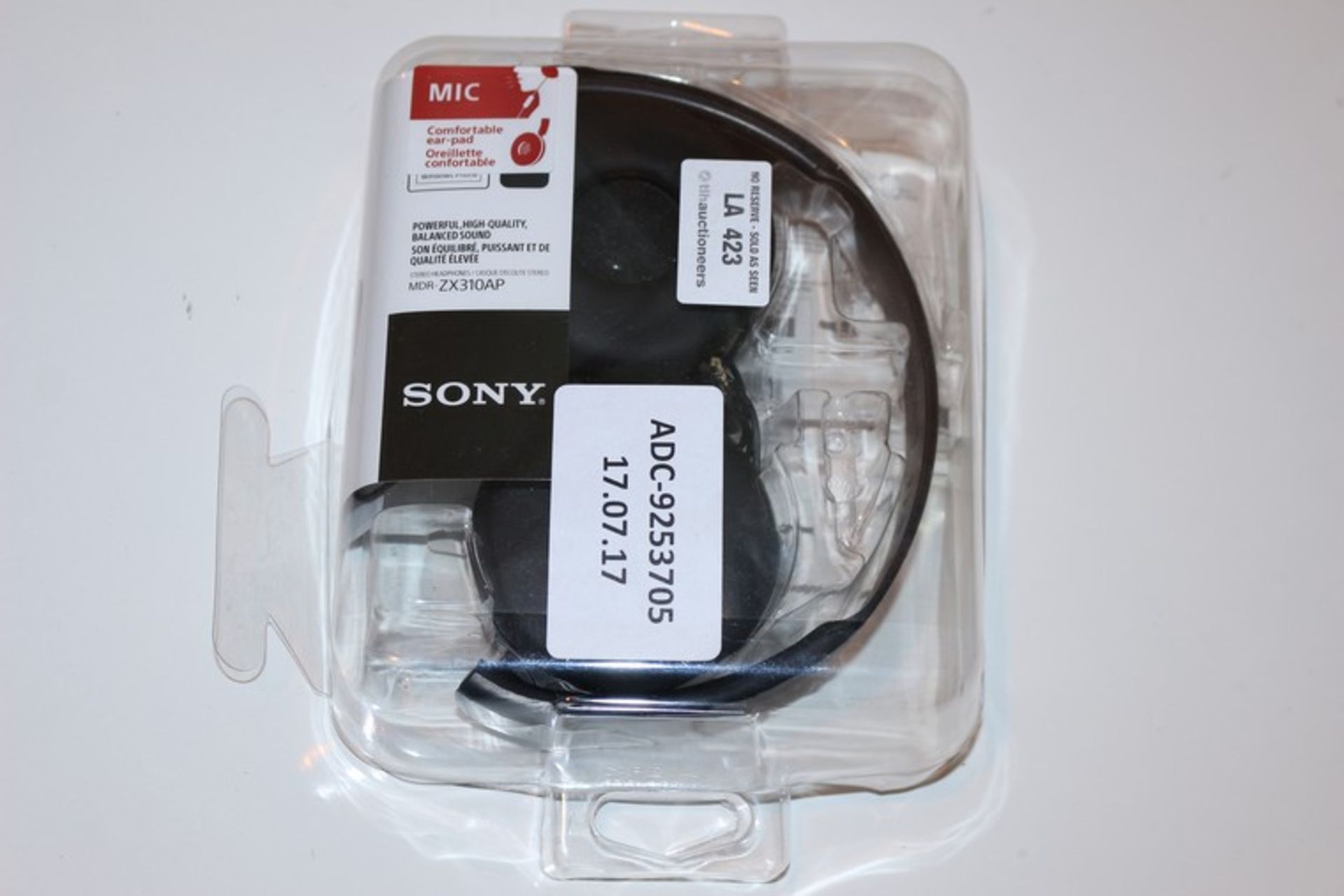 1 x BOXED PAIR OF SONY MDRZX310AP STEREO HEADPHONES (17.7.17) *PLEASE NOTE THAT THE BID PRICE IS