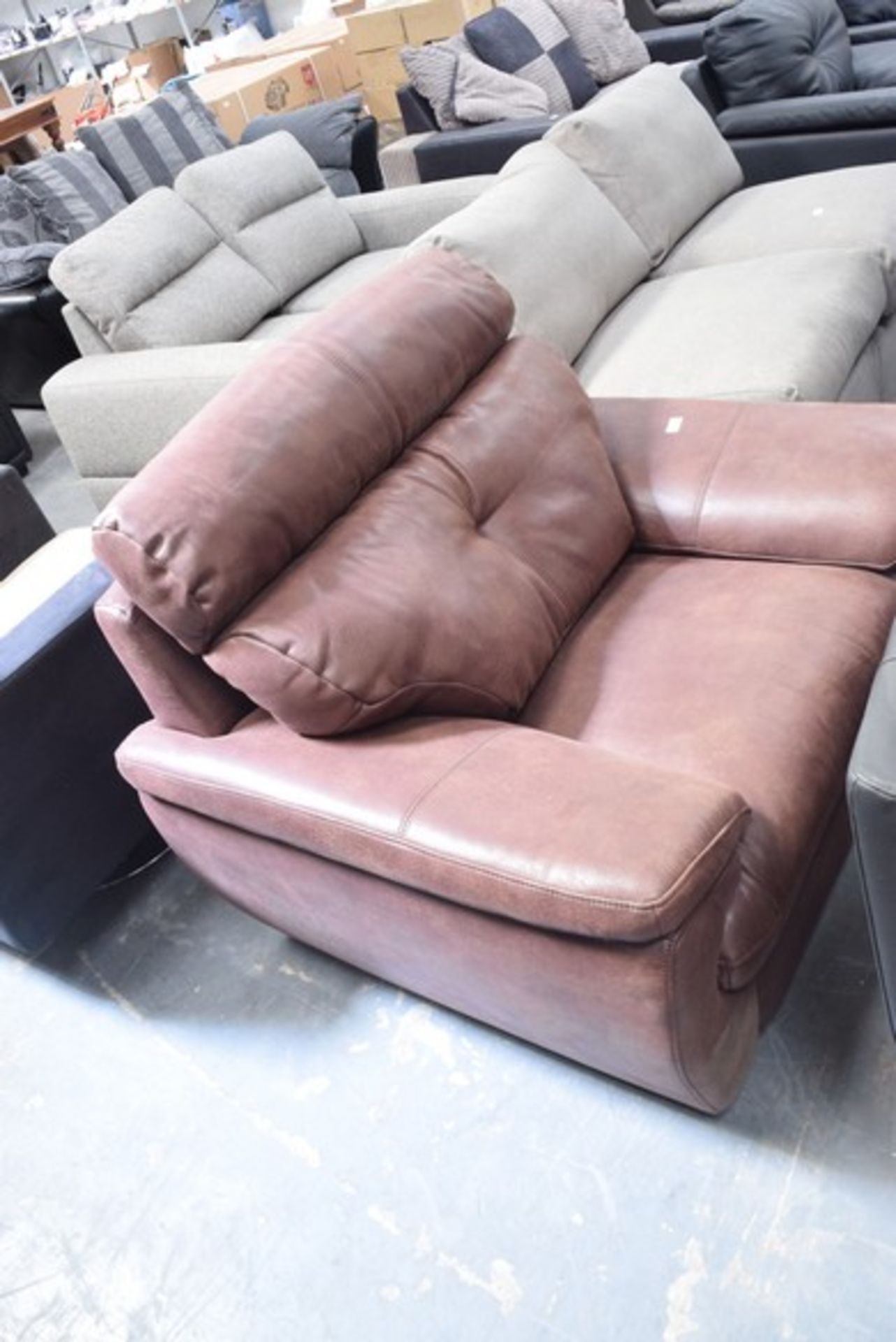 1 x SINGLE BROWN FAUX LEATHER ARM CHAIR RRP £200 17.05.17 *PLEASE NOTE THAT THE BID PRICE IS