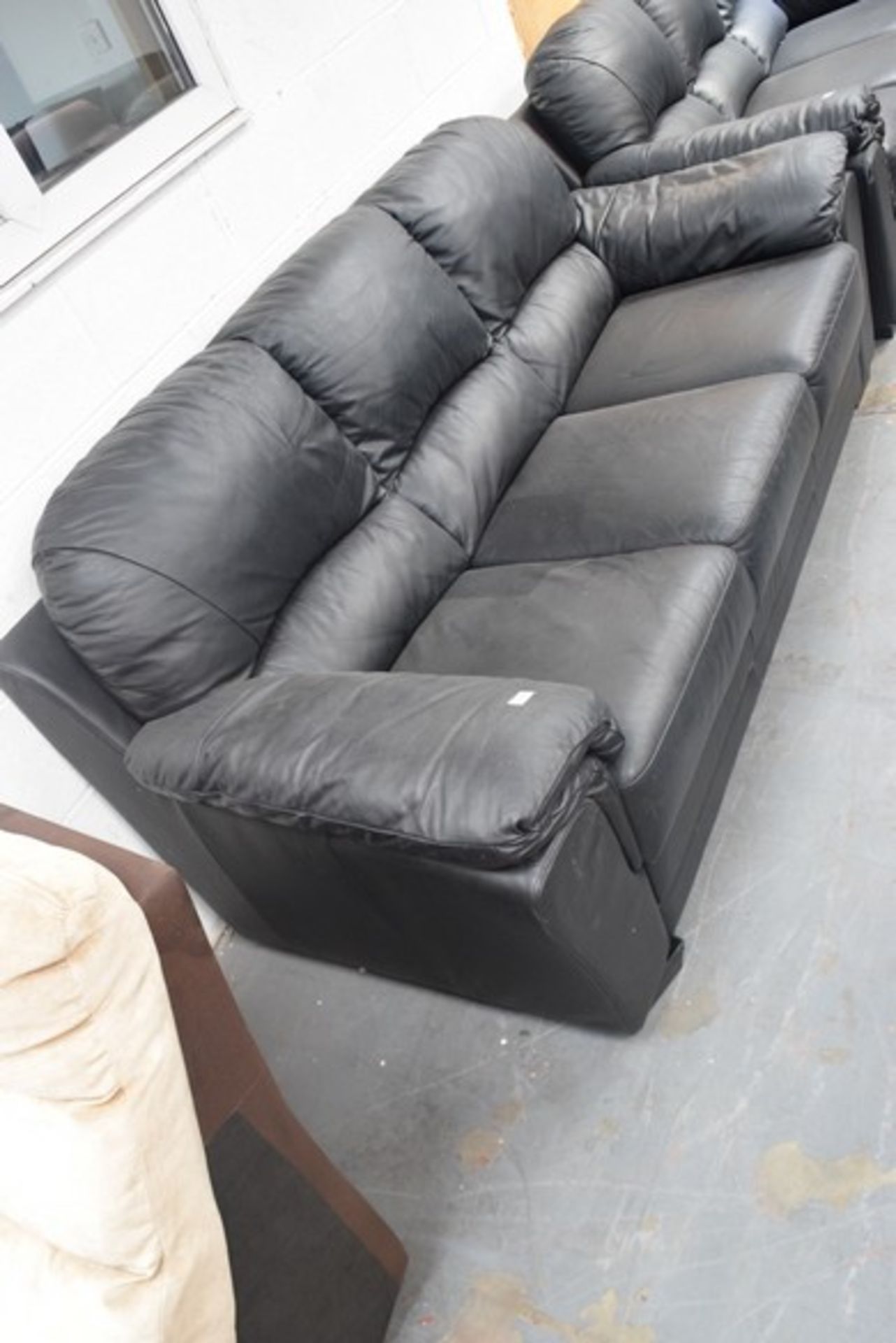 1 x 3-SEATER BLACK FAUX LEATHER SOFA RRP £220 17.05.17 *PLEASE NOTE THAT THE BID PRICE IS MULTIPLIED