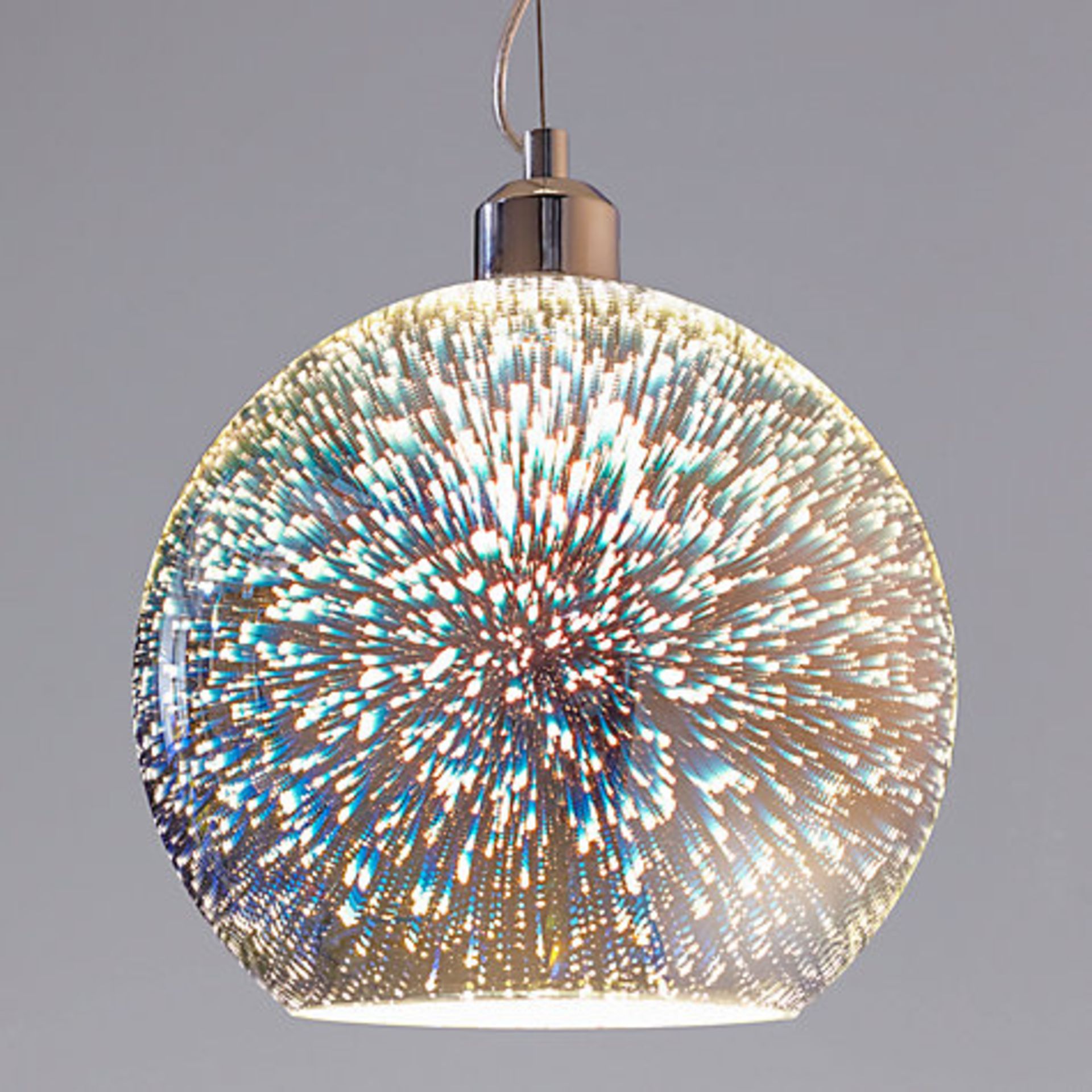 1 x BOXED OBERON HOLOGRAPHIC PENDANT CEILING LIGHT RRP £110 18.07.17 *PLEASE NOTE THAT THE BID PRICE