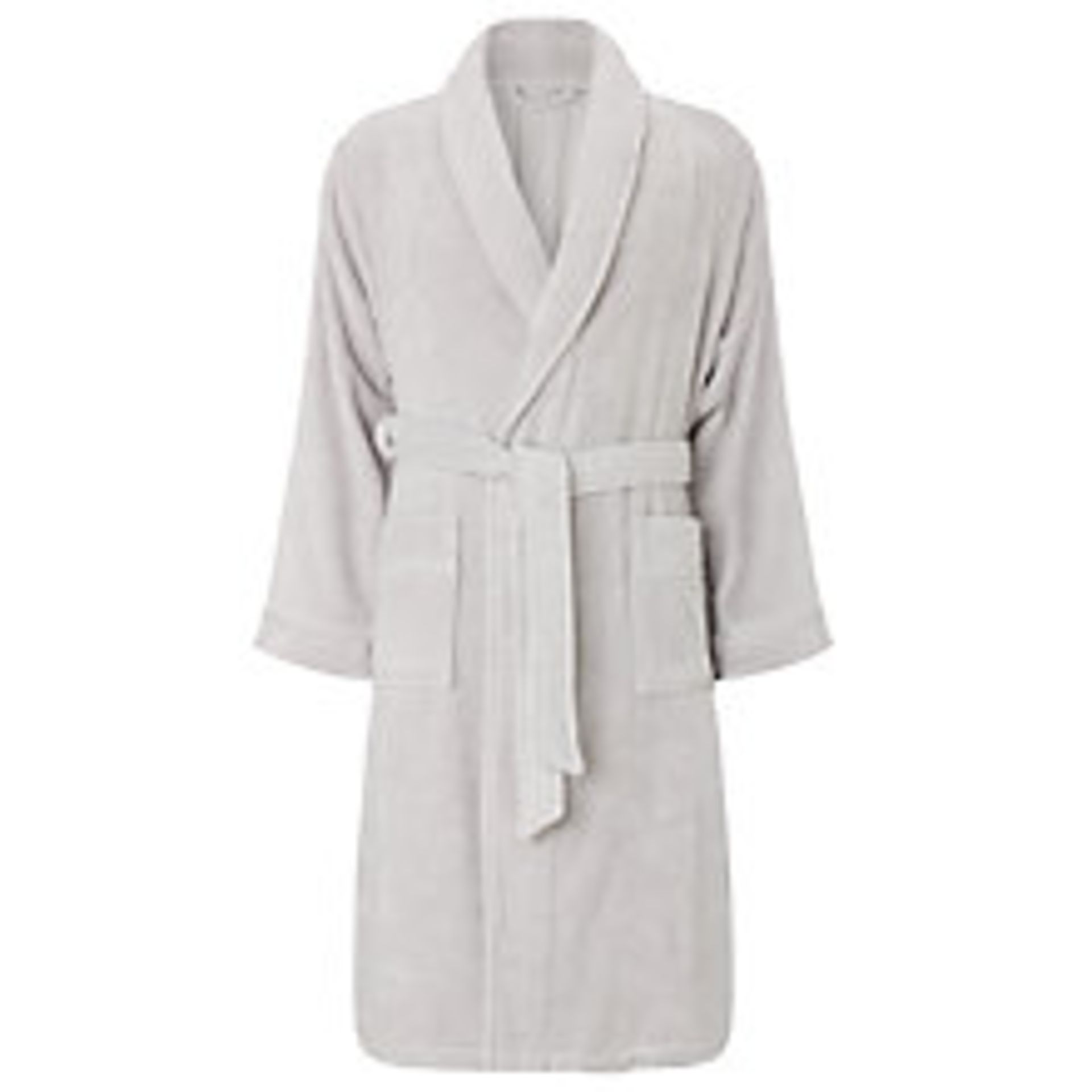 1 x SUPER SOFT AND COSY COTTON DRESSING GOWN IN SILVER SIZE SMALL TO MEDIUM RRP £45 18.07.17 *PLEASE