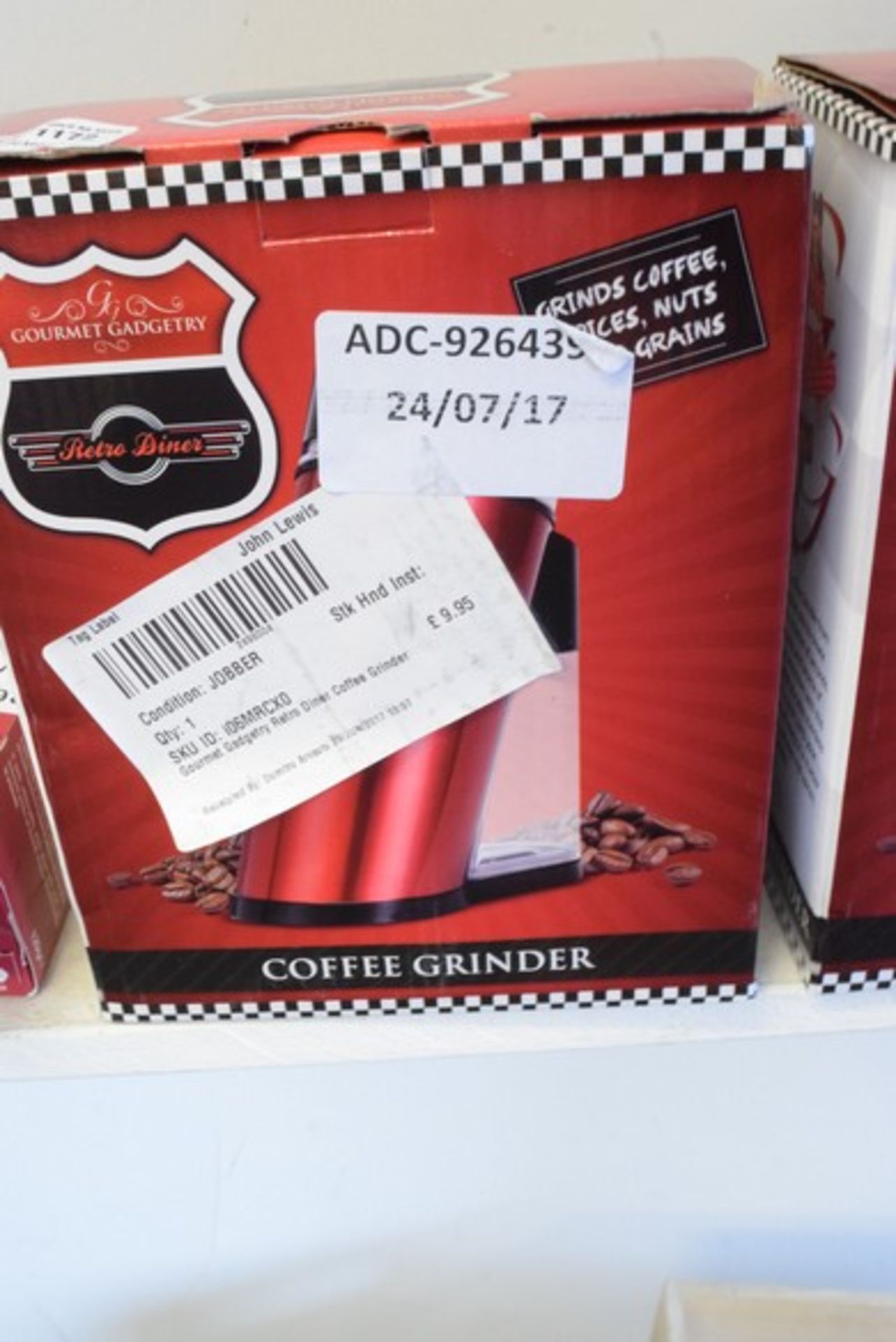 1 x BOXED GOURMET GADGETRY RETRO DINER COFFEE GRINDER RRP £10 24/07/17 *PLEASE NOTE THAT THE BID