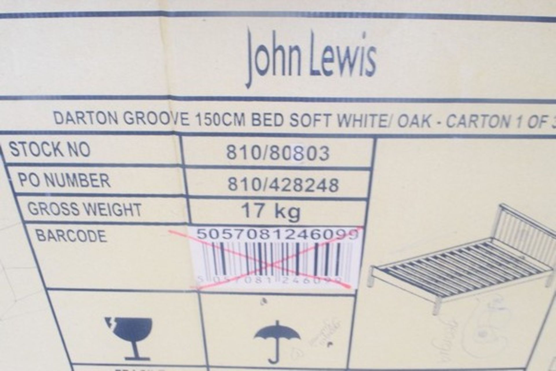 12 x BOXES OF DARTINGROVE 150CM BED SOFT WHITE AND OAK (PART 1 OF 3 ONLY) RRP £40 15.06.17 *PLEASE