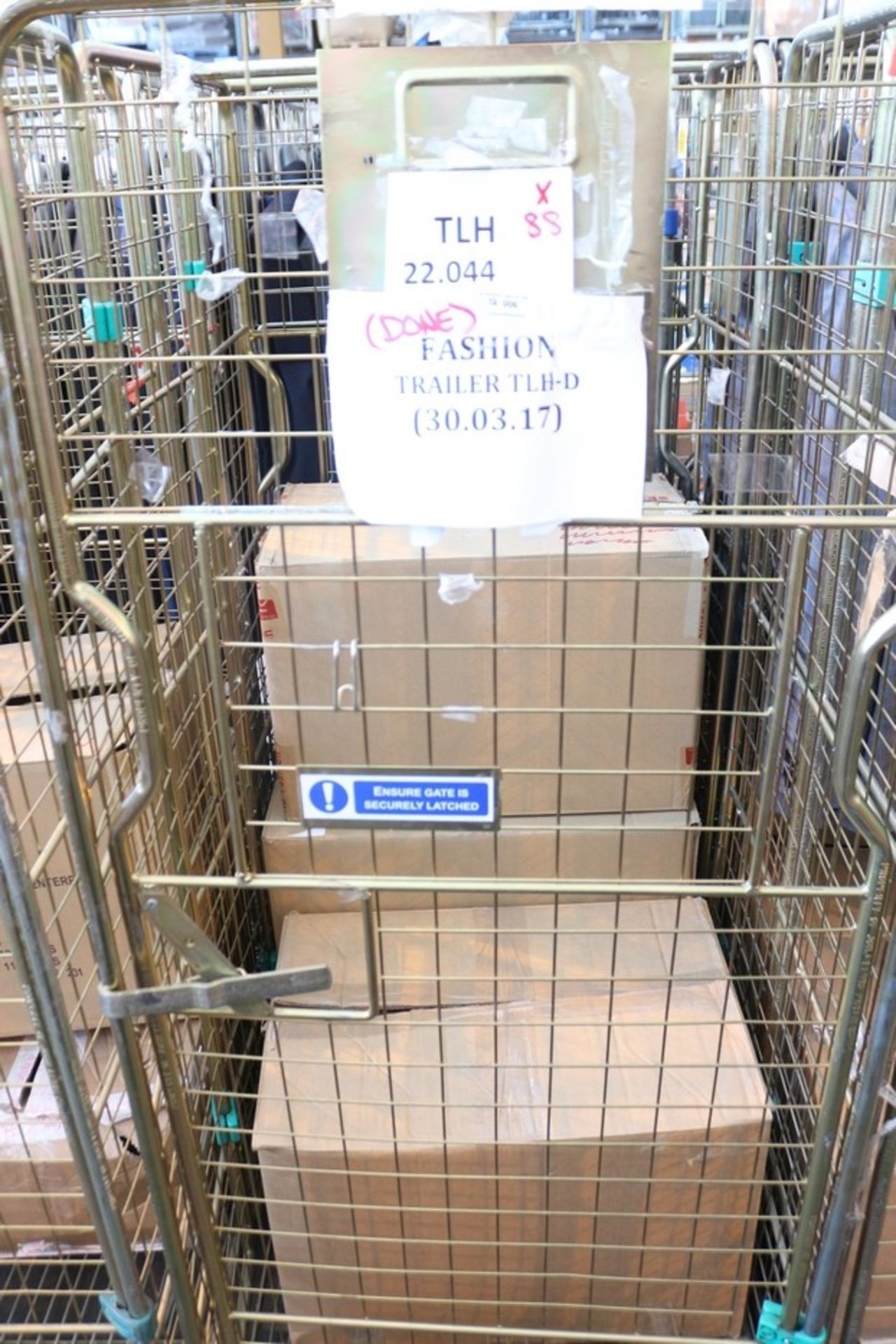 ONE CAGE TO CONTAIN APPROX 88 UNITS OF UNUSED ASSORTED DESIGNER ITEMS RANGING FROM MEN'S/WOMEN'S/