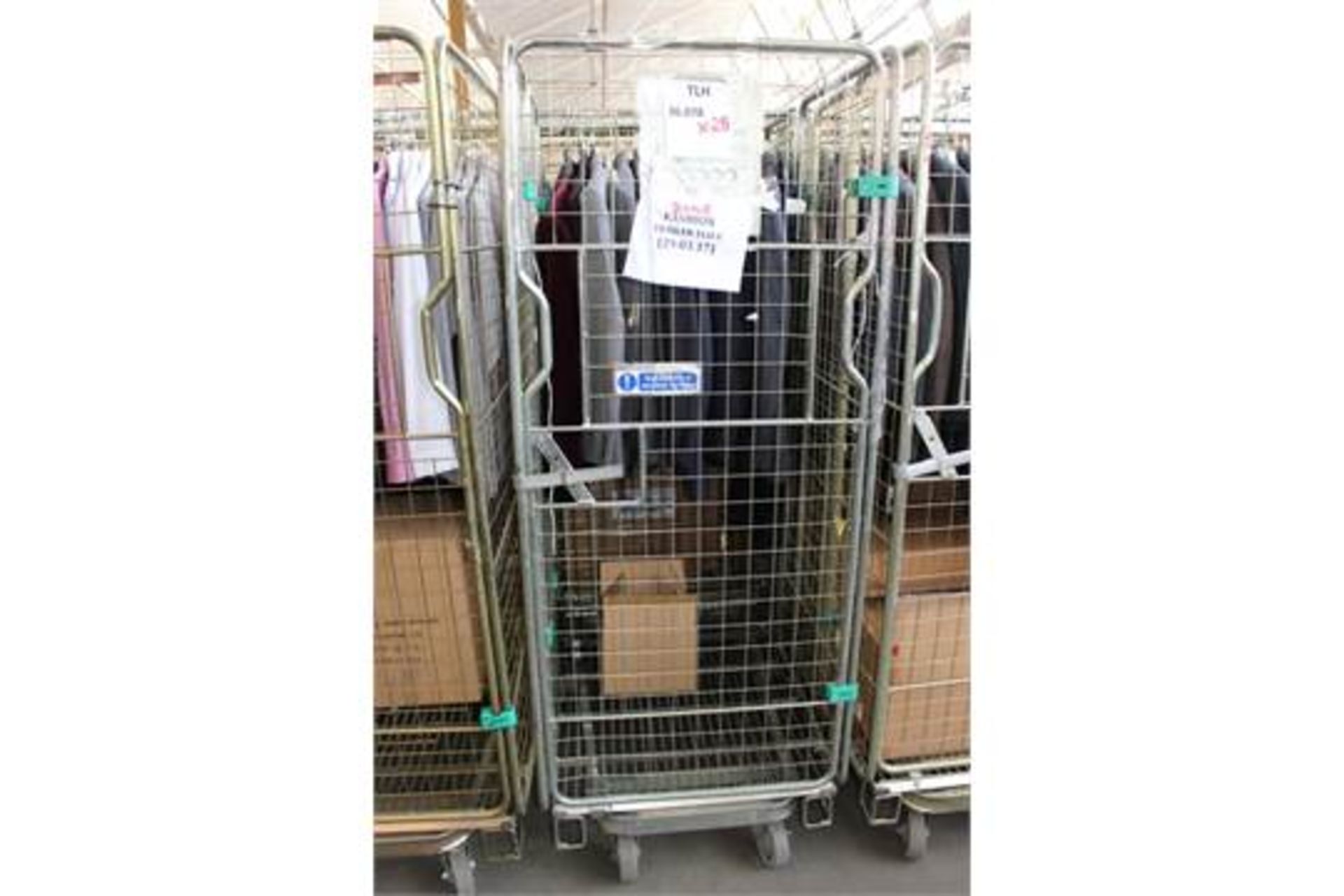 ONE CAGE TO CONTAIN APPROX 28 UNITS OF UNUSED ASSORTED DESIGNER ITEMS RANGING FROM MEN'S/WOMEN'S/