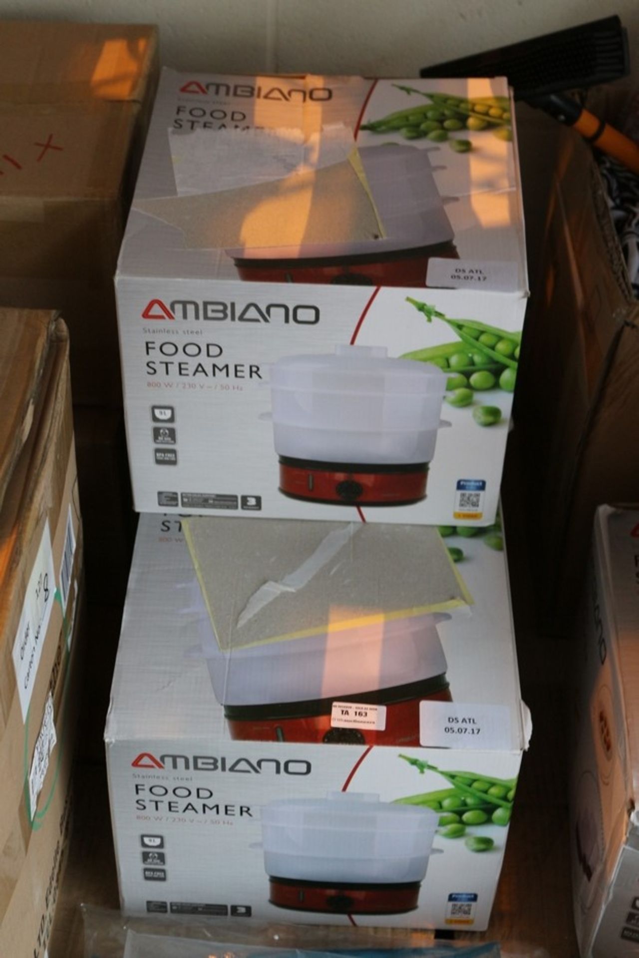 1X LOT TO CONTAIN 3 BOXED AMBIANO STAINLESS STEEL FOOD STEAMERS 800W (DS-ATL) (05/07/17)