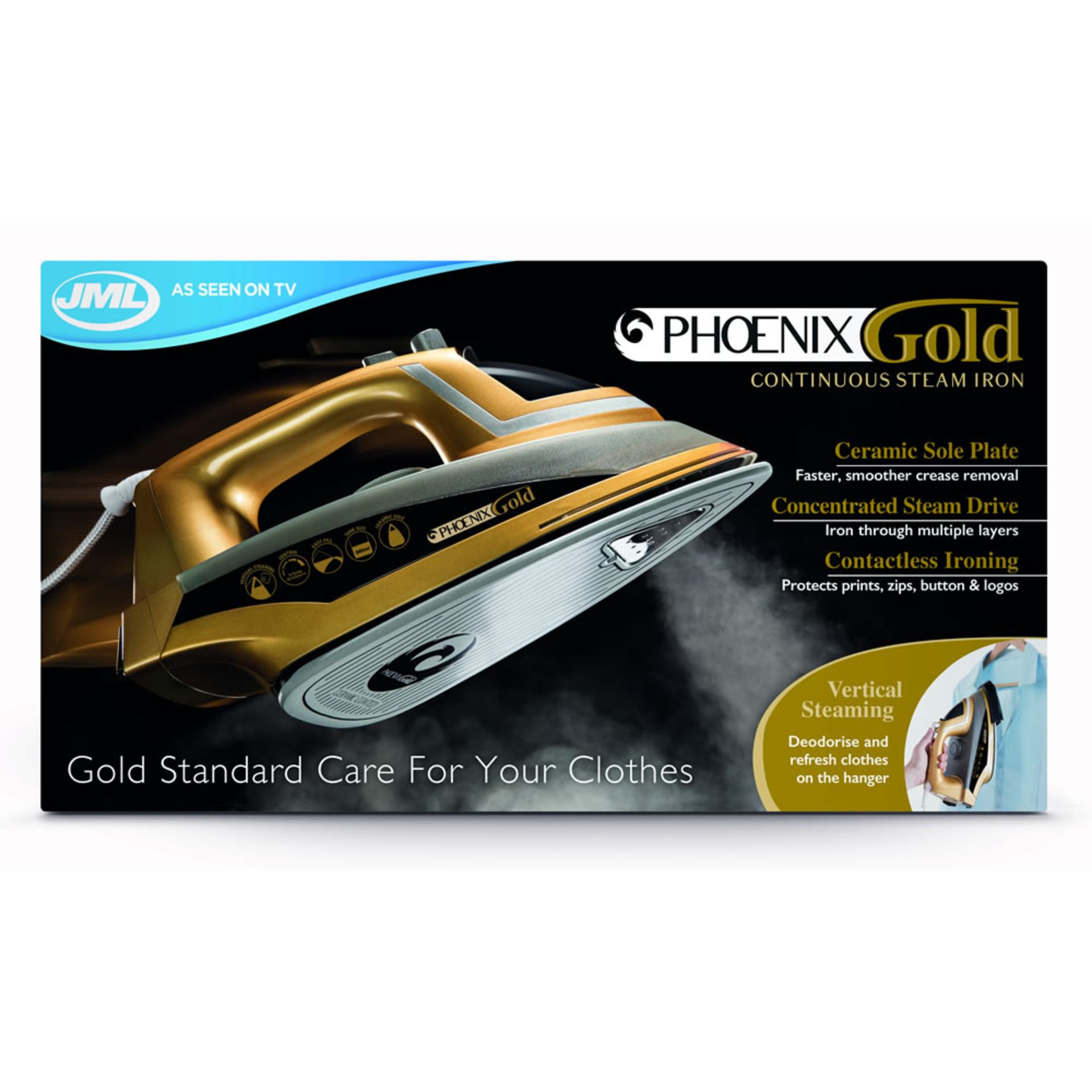 1X LOT TO CONTAIN 2 BOXED PHOENIX GOLD VERTICAL STEAMING IRONS (AC-LMJ)