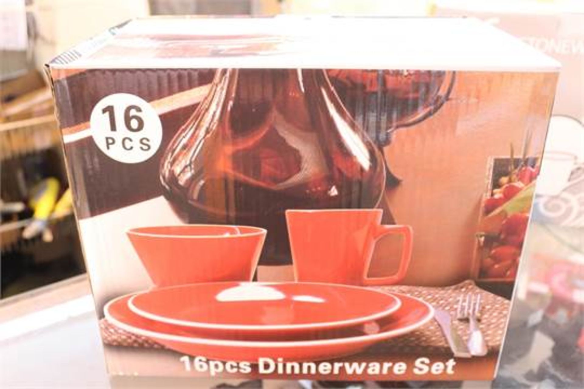 5X BOXED BRAND NEW 16 PIECE STONE WARE DINNER SETS IN RED (TLH-DINNER)