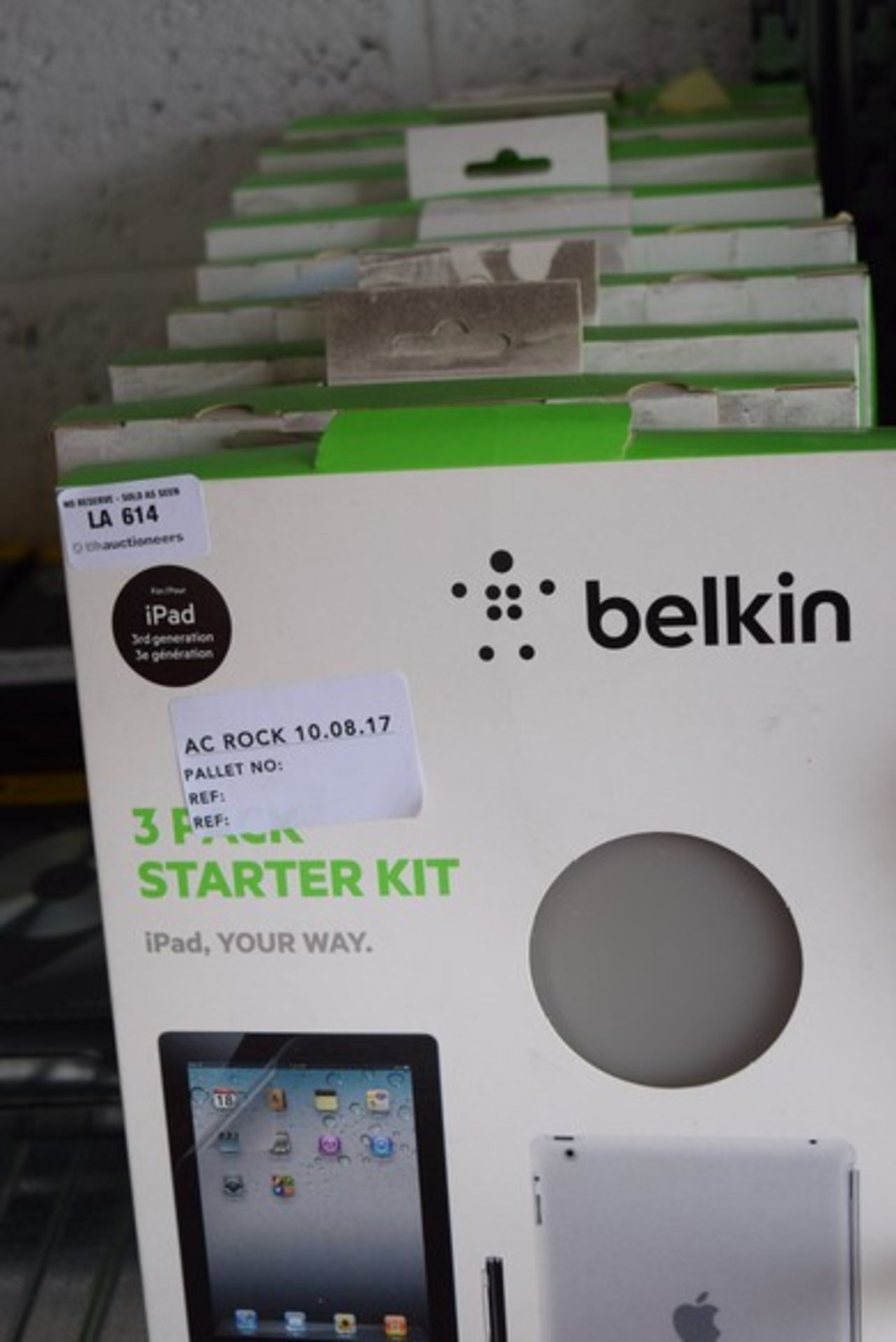 9 x BELKIN 3-PACK STARTER KIT FOR I-PAD RRP £20 EACH 10.08.17 (P61) *PLEASE NOTE THAT THE BID