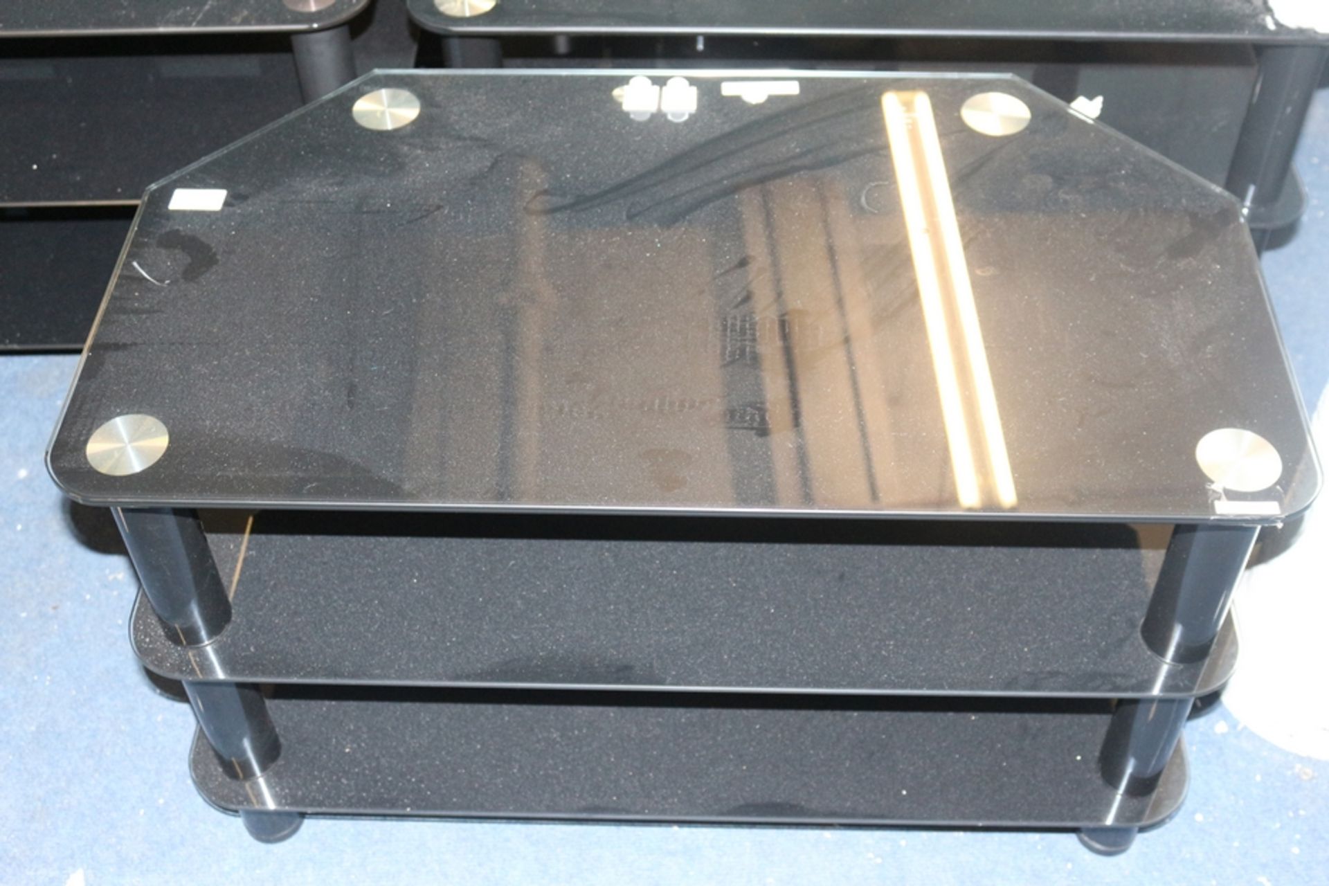 1X BLACK GLASS TV STAND RRP £100