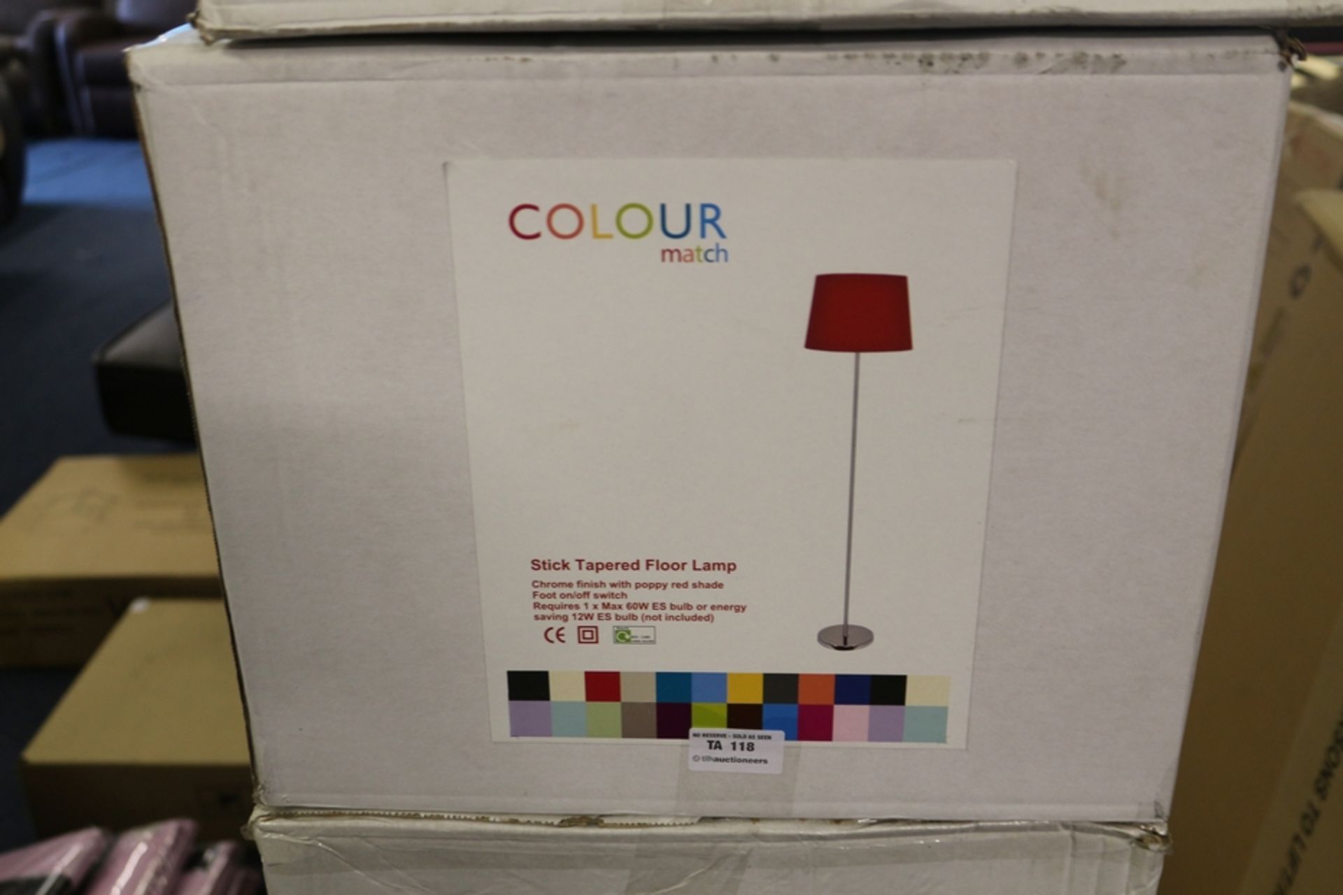1X BOXED STICK TAPERED FLOOR LAMP
