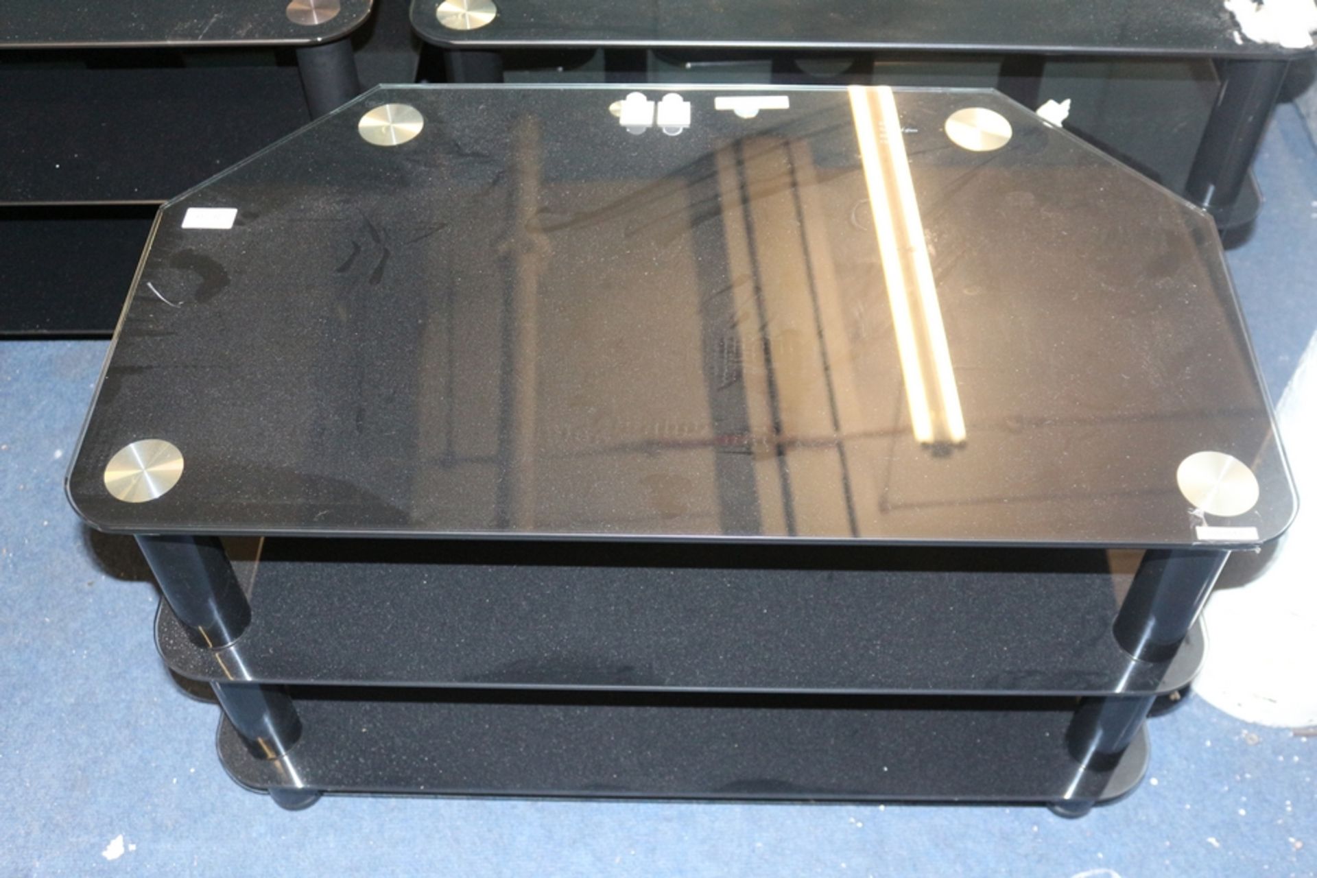 1X BLACK GLASS TV STAND RRP £100