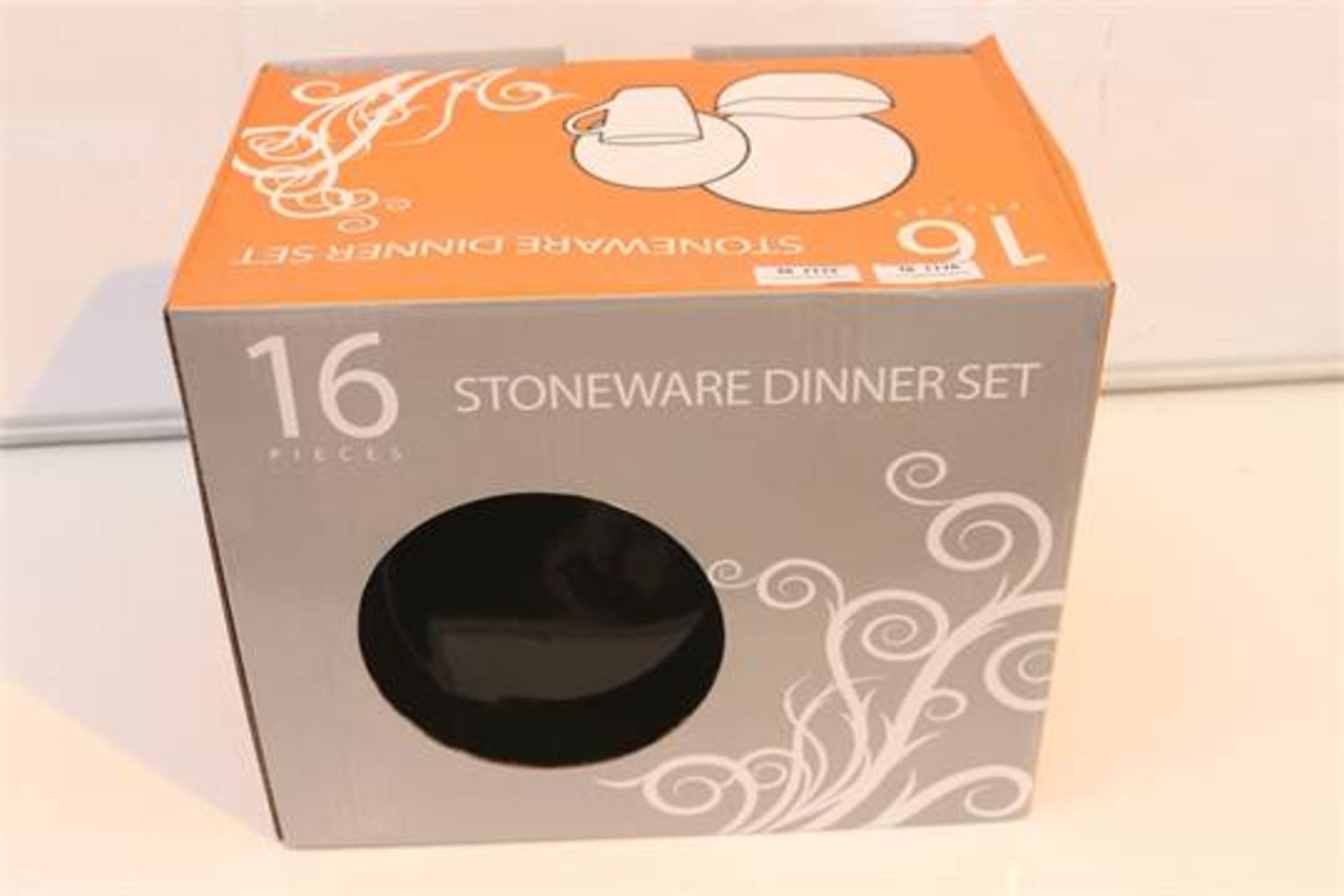 3X BOXED BRAND NEW 16 PIECE STONE WARE DINNER SETS IN BLACK (TLH-DINNER)