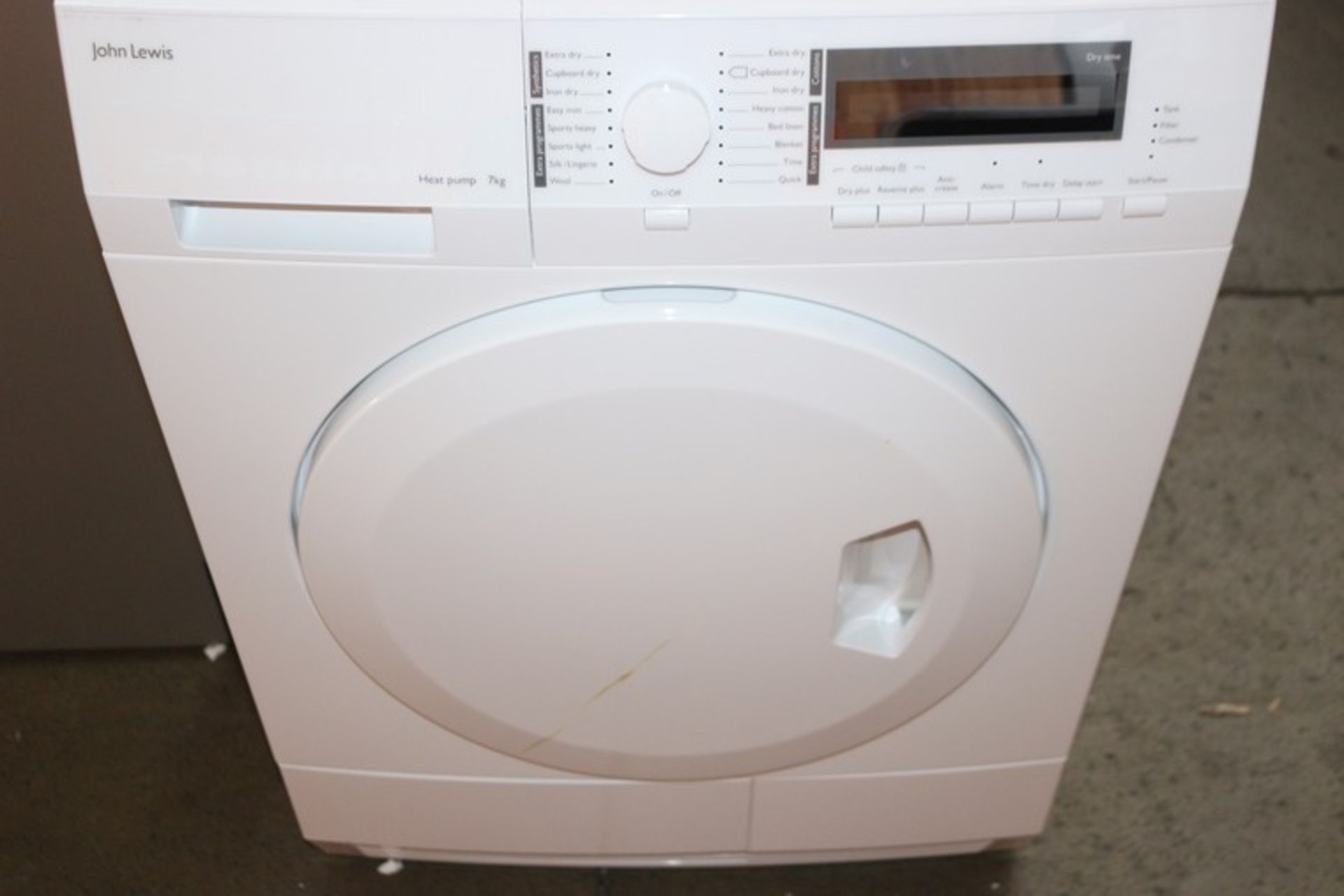 1 x JL TDH21 7KG HEAT PUMP DRYER (19.09.17) (2525058) *PLEASE NOTE THAT THE BID PRICE IS