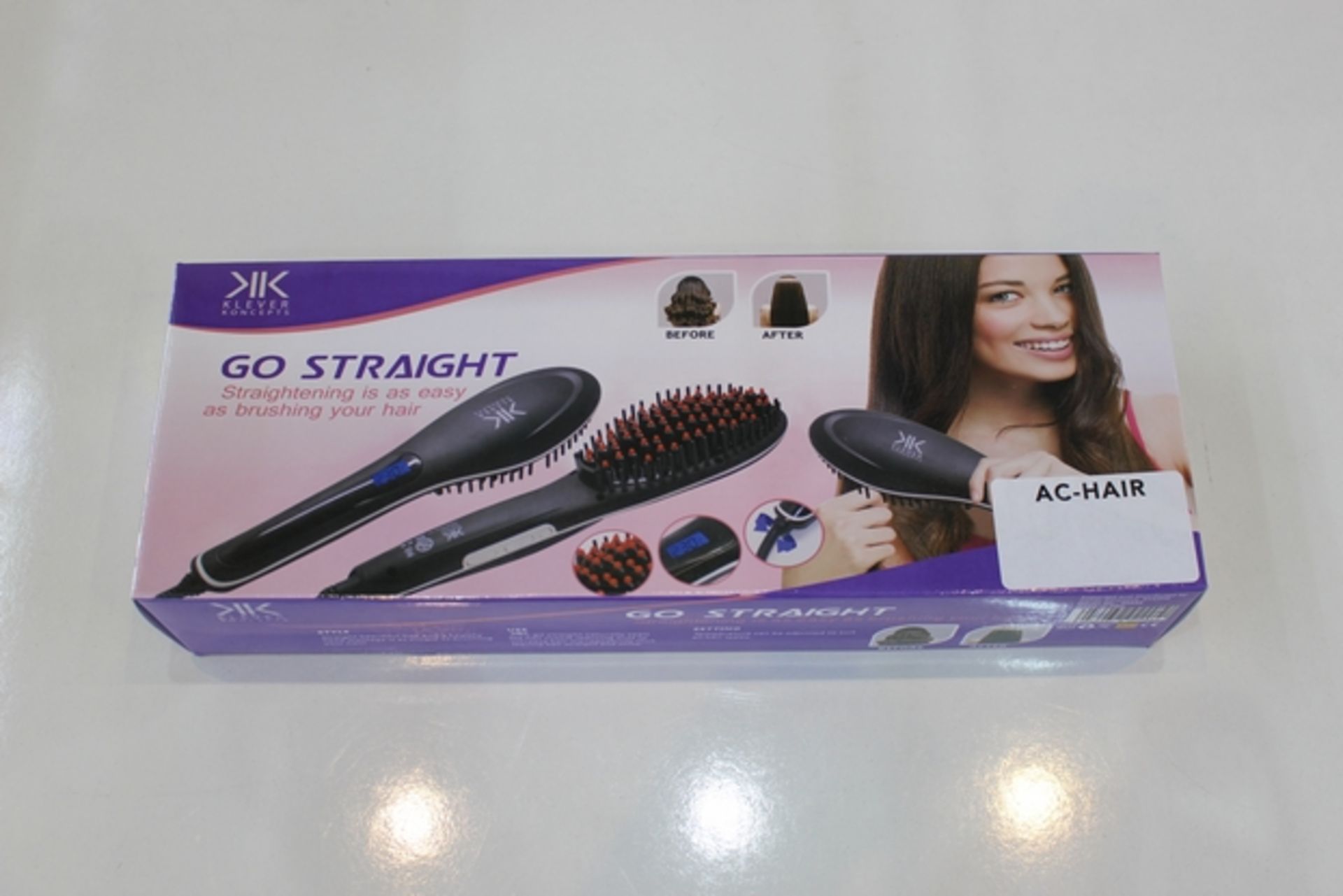 1X LOT TO CONTAIN 2X BOXED BRAND NEW GO STRAIGHT HAIR BRUSHES 'STRAIGHTENING IS AS EASY AS