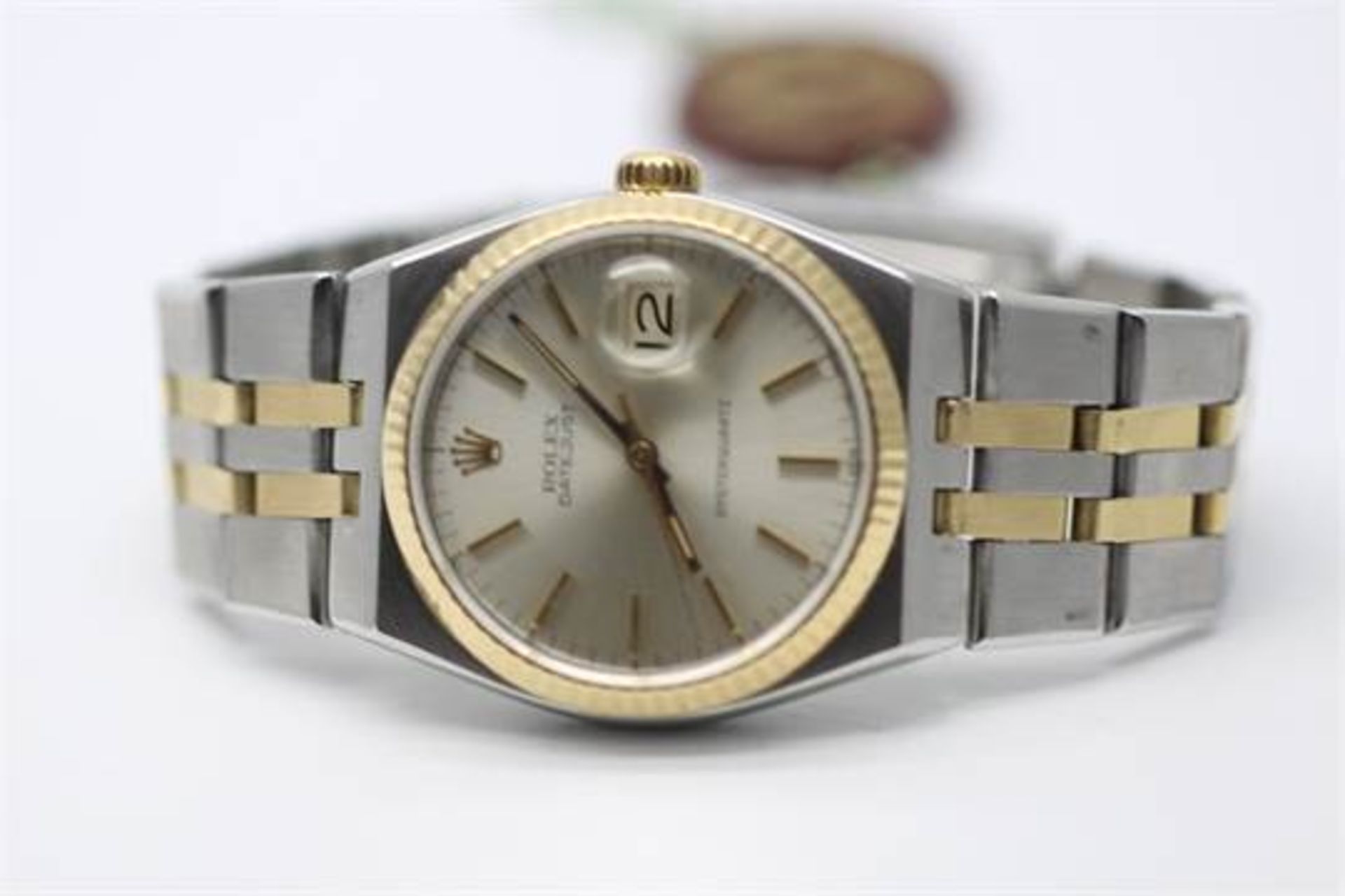 VINTAGE ROLEX OYSTER QUARTZ, STAINLESS STEEL AND 18CT YELLOW GOLD, 36MM, CHAMPAYNE BATON DIAL,