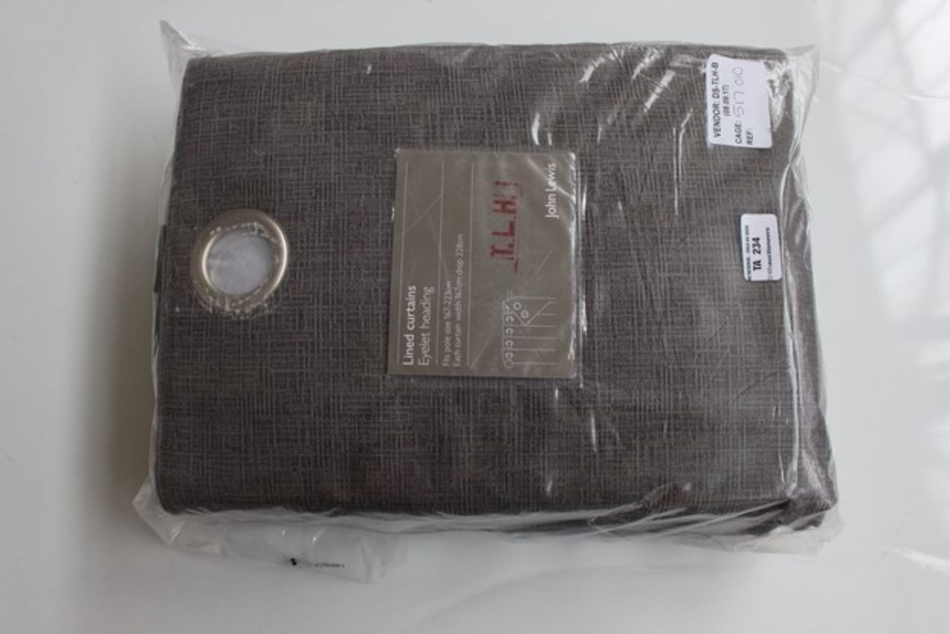 1X BAGGED UNUSED PAIR OF LINED CURTAINS EYELET HEADING RRP £140 (DS-TLH-B) (517.010)