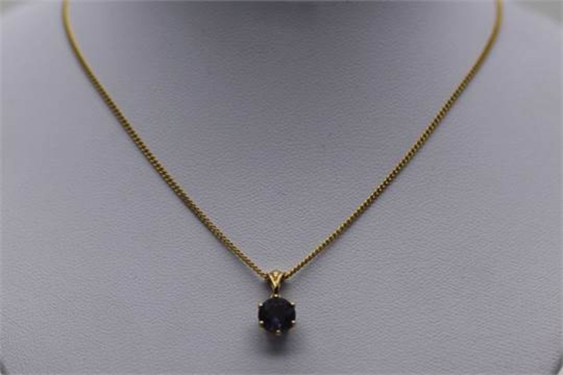 14K YELLOW GOLD LADIE NECKLACE SET WITH A SINGLE 1.75 CARAT BRILLIANT C - Image 3 of 3