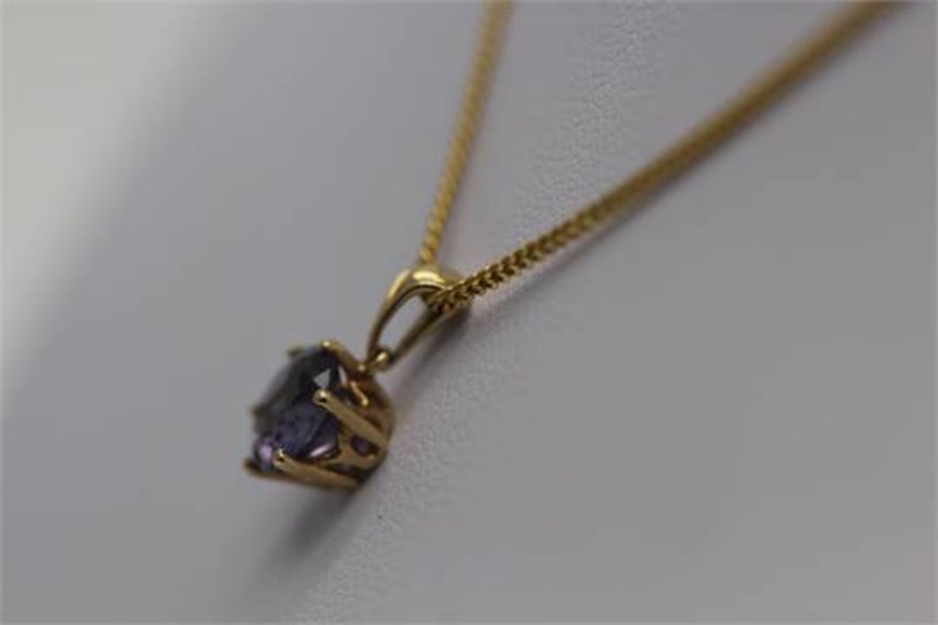 14K YELLOW GOLD LADIE NECKLACE SET WITH A SINGLE 1.75 CARAT BRILLIANT C - Image 2 of 3