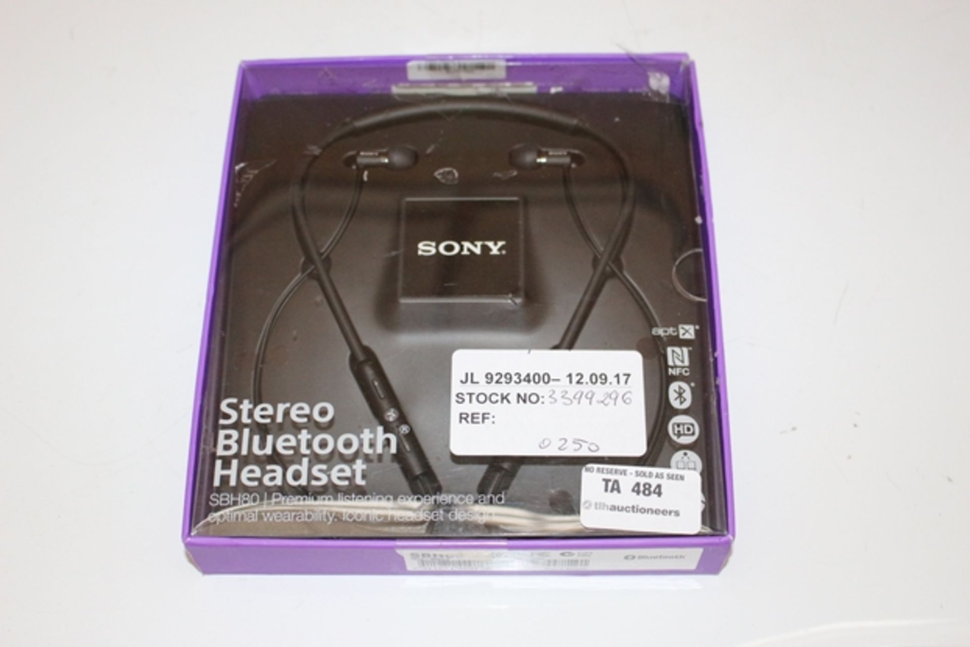 1X BOXED PAIR OF SONY STEREO BLUETOOTH HEADSET RRP £30 (JL-9293400) (12/09/17) (3399296)