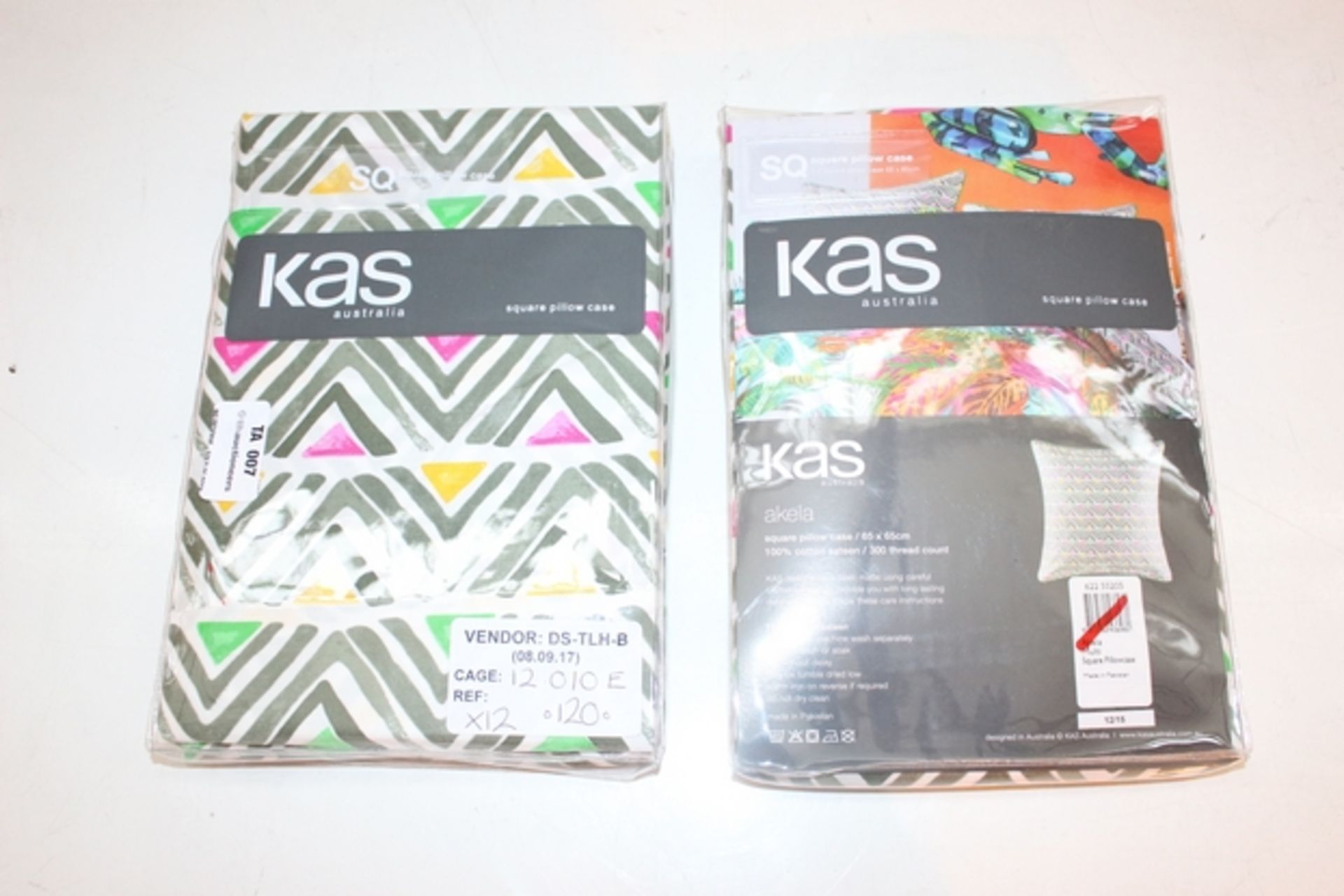 1X LOT TO CONTAIN 12 KAS AUSTRALIA PILLOW CASES COMBINED RRP £120 (DS-TLH-B) (12.101E)