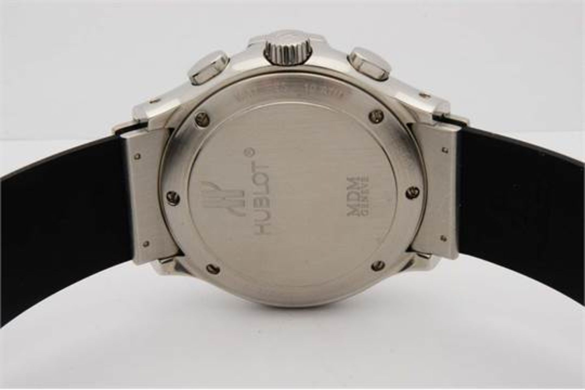 ** £3995** HUBLOT MDM GENEVE LADIES STAINLESS STEEL, RUBBER STRAP WRIST WATCH, FULLY WORKING ORDER ( - Image 2 of 3