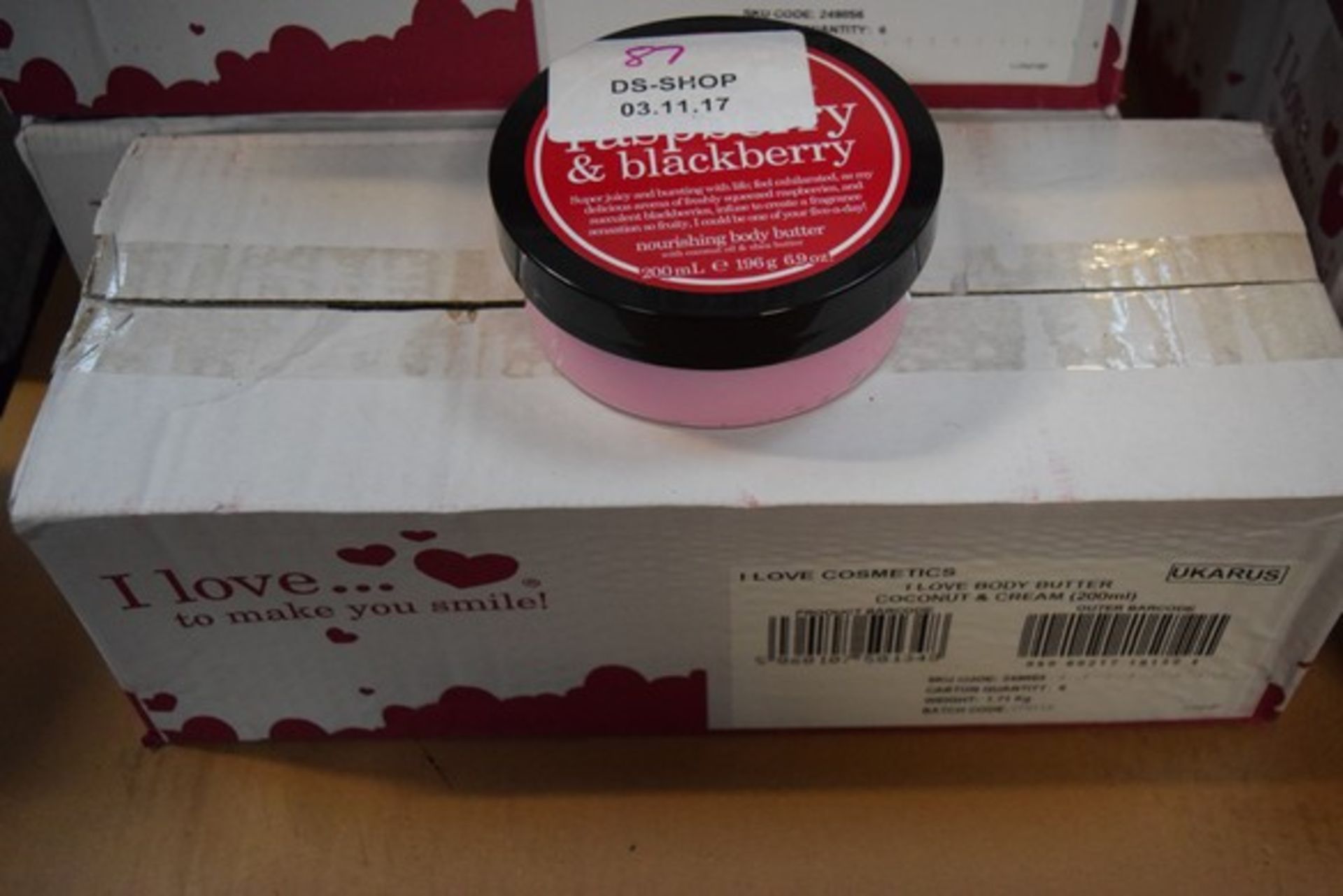 6 x I LOVE RASPBERRY AND BLACKBERRY NOURISHING BODY BUTTER 200ML RRP £5 EACH 03.11.17 P87 *PLEASE