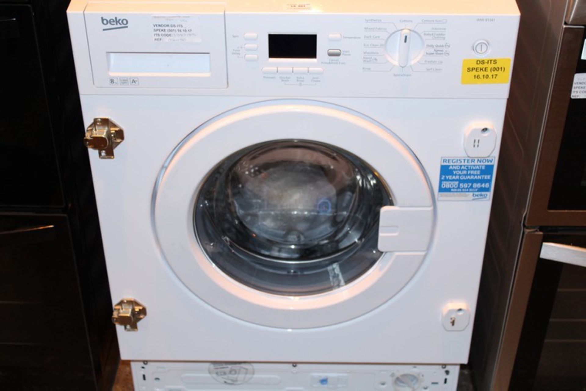 1 x BEKO WM181341 INTEGRATED WASHING MACHINE IN WHITE RRP £400 (16.10.17) (2387185) *PLEASE NOTE