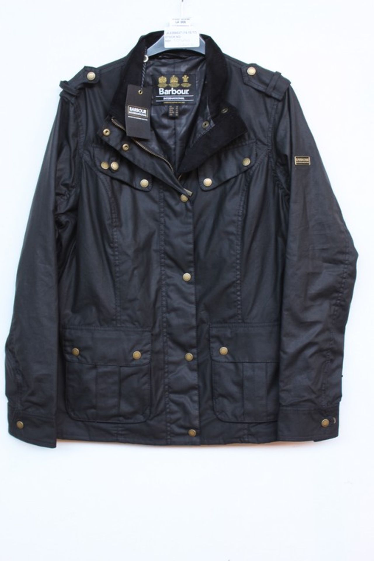 1 x BARBOUR HAIR PIN WAX JACKET IN BLACK RRP £200 (16.10.17) (3254640) *PLEASE NOTE THAT THE BID