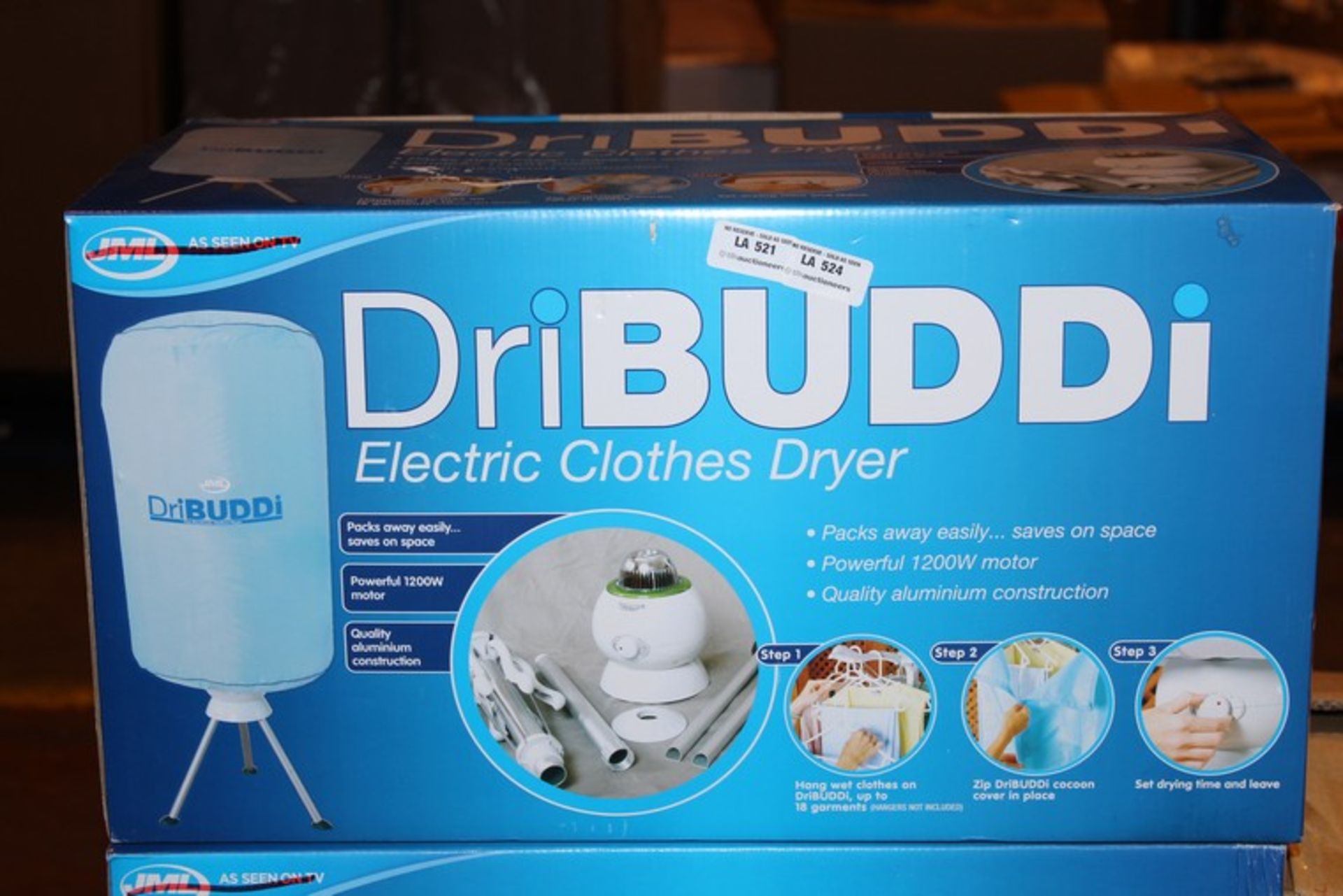 1 x BOXED DRI BUDDI THE ELECTRIC CLOTHES DRYER (18/10/17) *PLEASE NOTE THAT THE BID PRICE IS