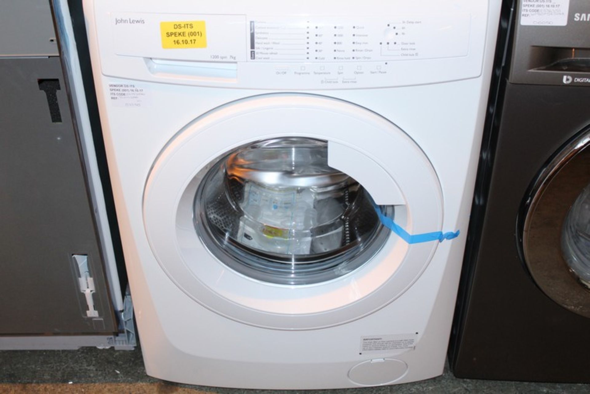 1 x JLWM126 1200 SPIN 7KG WASHING MACHINE IN WHITE RRP £330 (16.10.17) (2375309) *PLEASE NOTE THAT