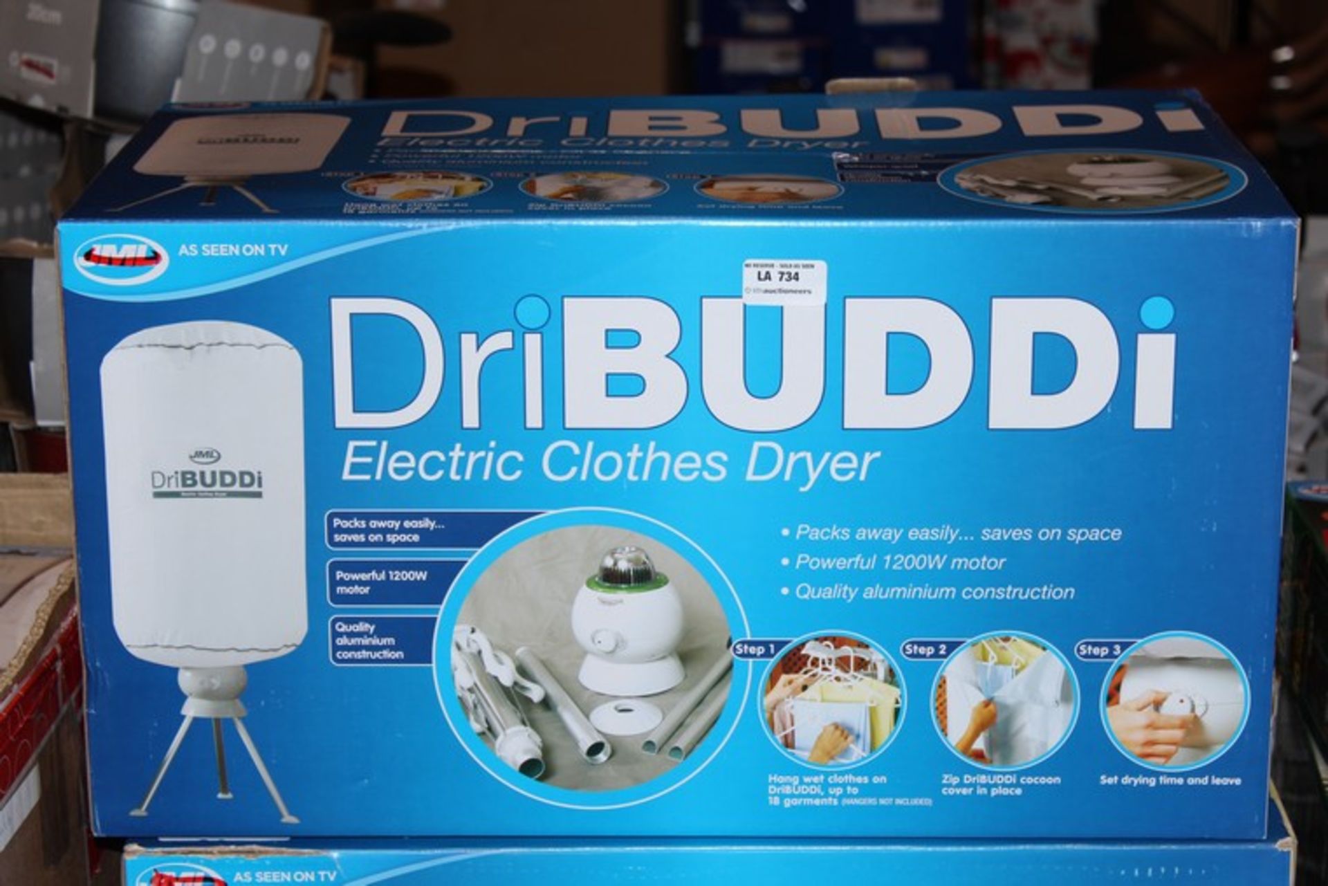 1 x BOXED DRI BUDDI THE ELECTRIC CLOTHES DRYER (18/10/17) *PLEASE NOTE THAT THE BID PRICE IS