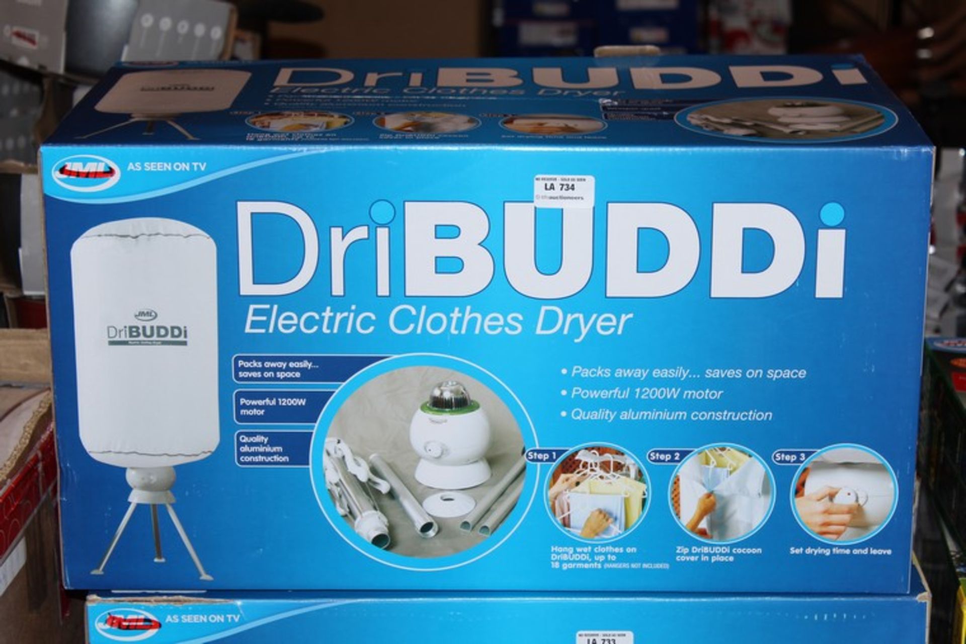 1 x BOXED DRI BUDDI THE ELECTRIC CLOTHES DRYER (18/10/17) *PLEASE NOTE THAT THE BID PRICE IS