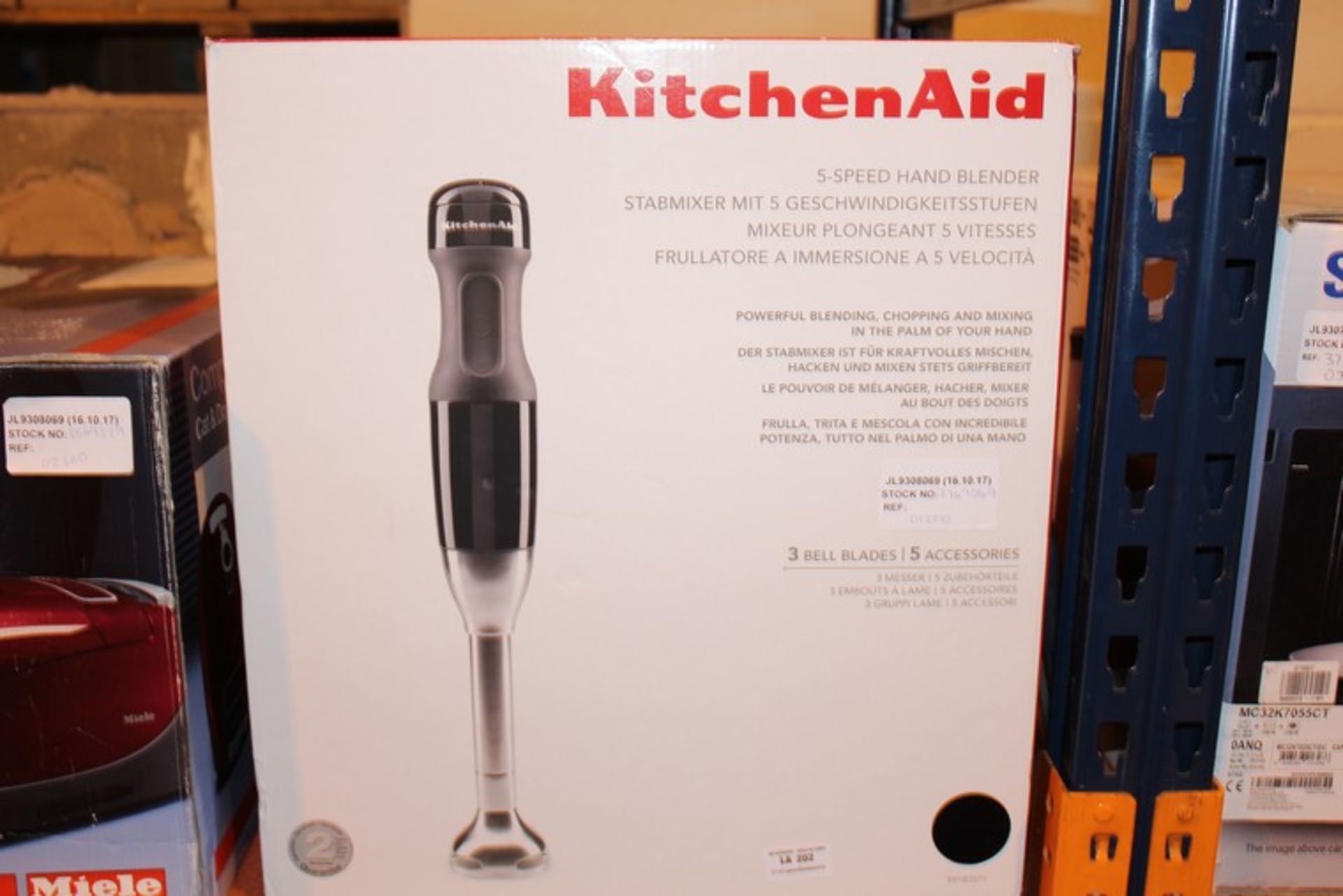 1 x BOXED KITCHEN AID 5 SPEED HAND BLENDER RRP £120 (16.10.17) (3744079) *PLEASE NOTE THAT THE BID