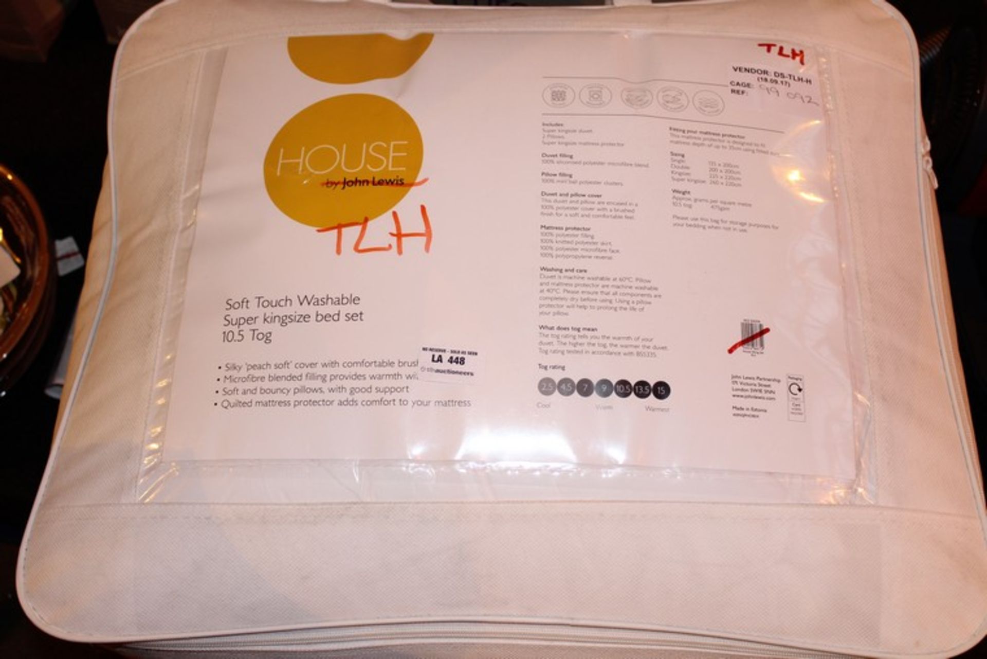1 x BAGGED SOFT TOUCH WASHABLE SUPER KING SIZE BED SET 10.5TOG RRP £100 (18.09.17) (99.092) *
