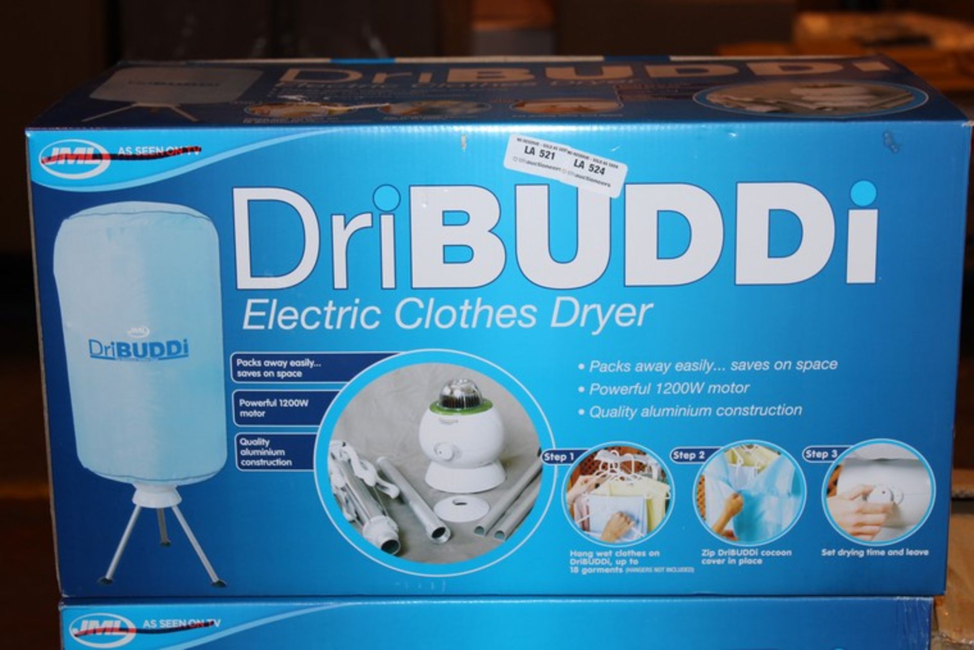 1 x BOXED DRI BUDDI THE ELECTRIC CLOTHES DRYER (18/10/17) *PLEASE NOTE THAT THE BID PRICE IS