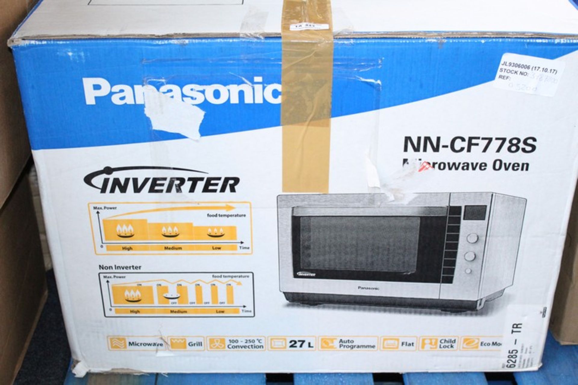 1 x BOXED PANASONIC NN-CF77AS MICROWAVE OVEN RRP £300 (17.10.17) (3787800) *PLEASE NOTE THAT THE BID